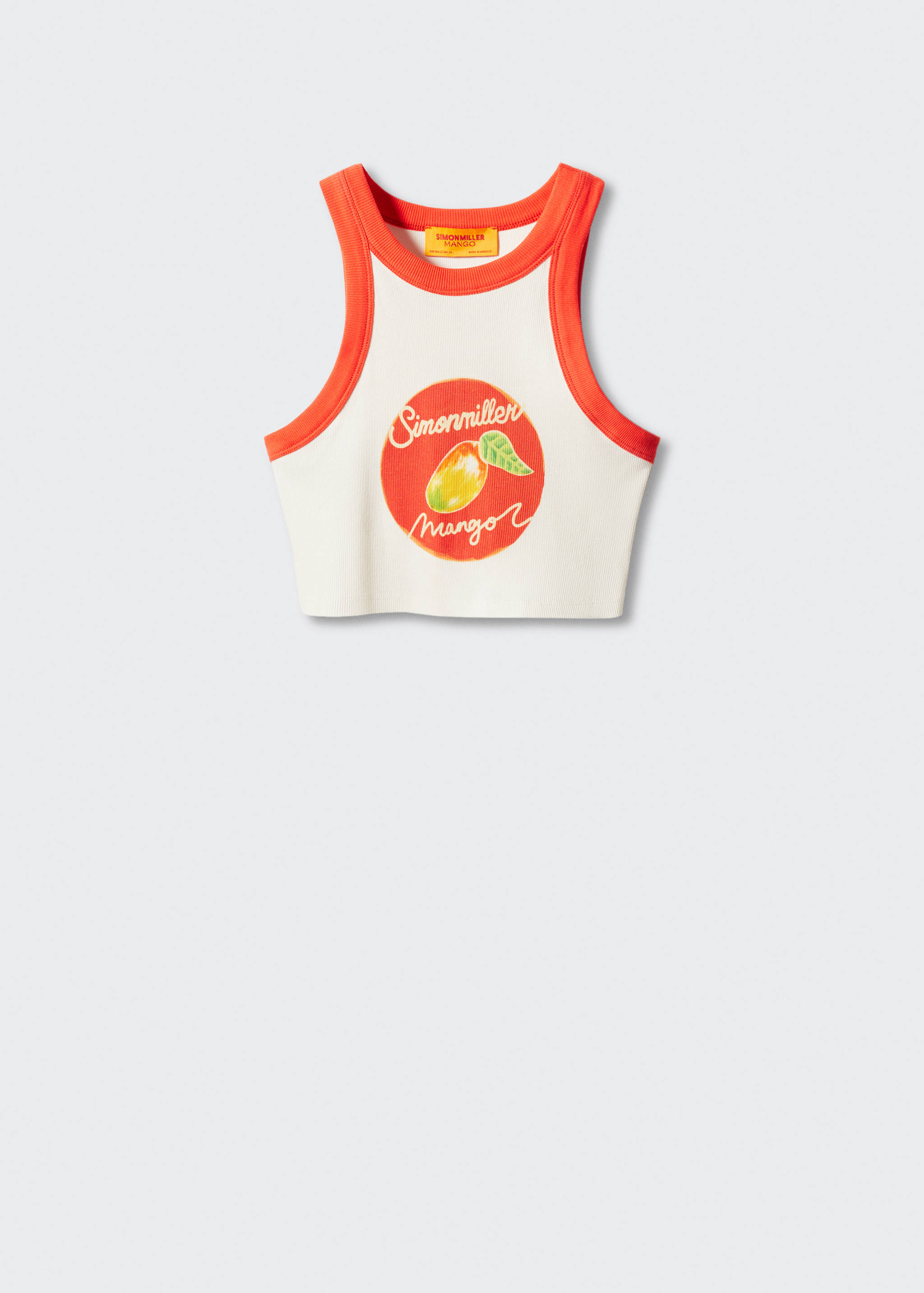 Printed halter-neck cropped top - Article without model