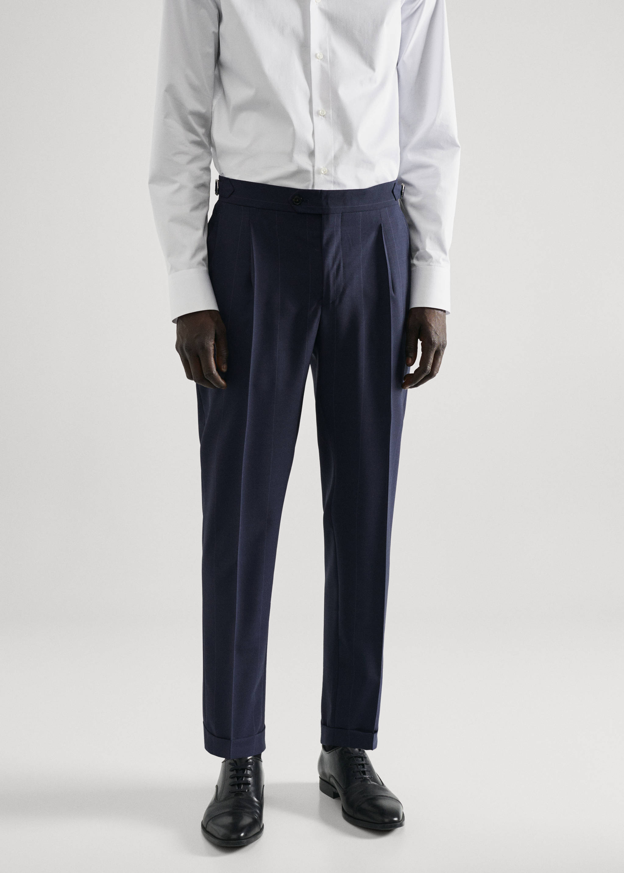 Virgin wool striped suit pants - Medium plane