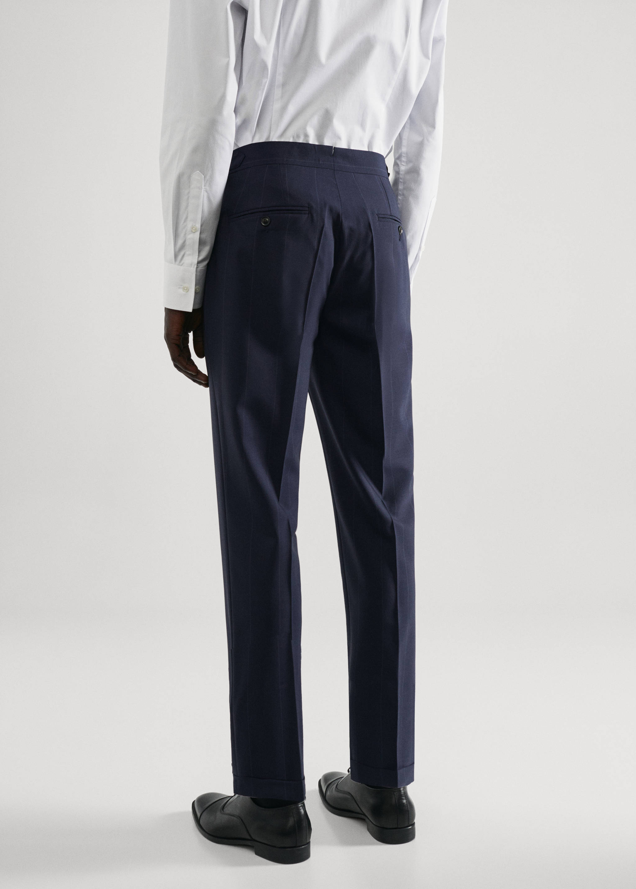 Virgin wool striped suit pants - Reverse of the article