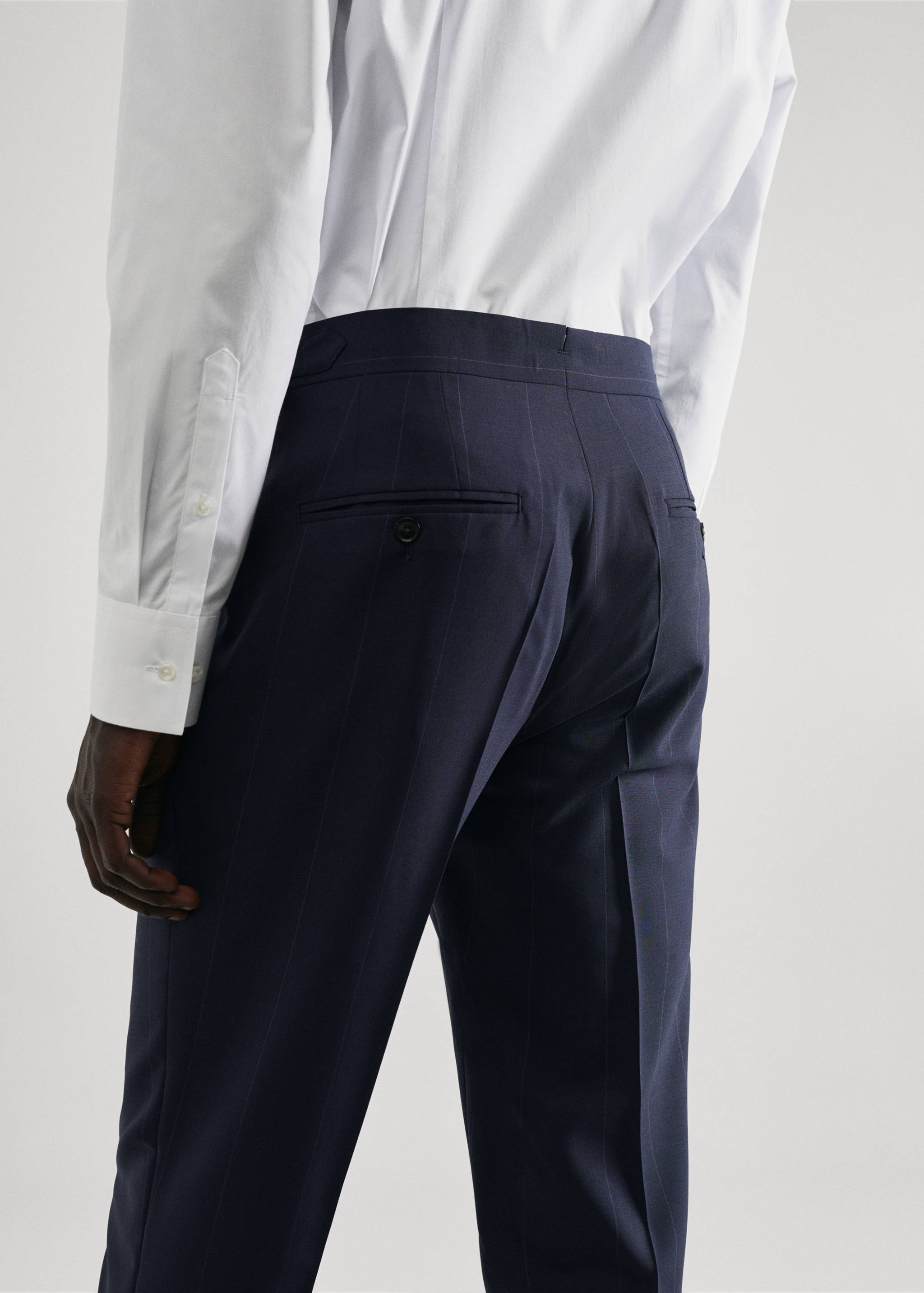 Virgin wool striped suit pants - Details of the article 6