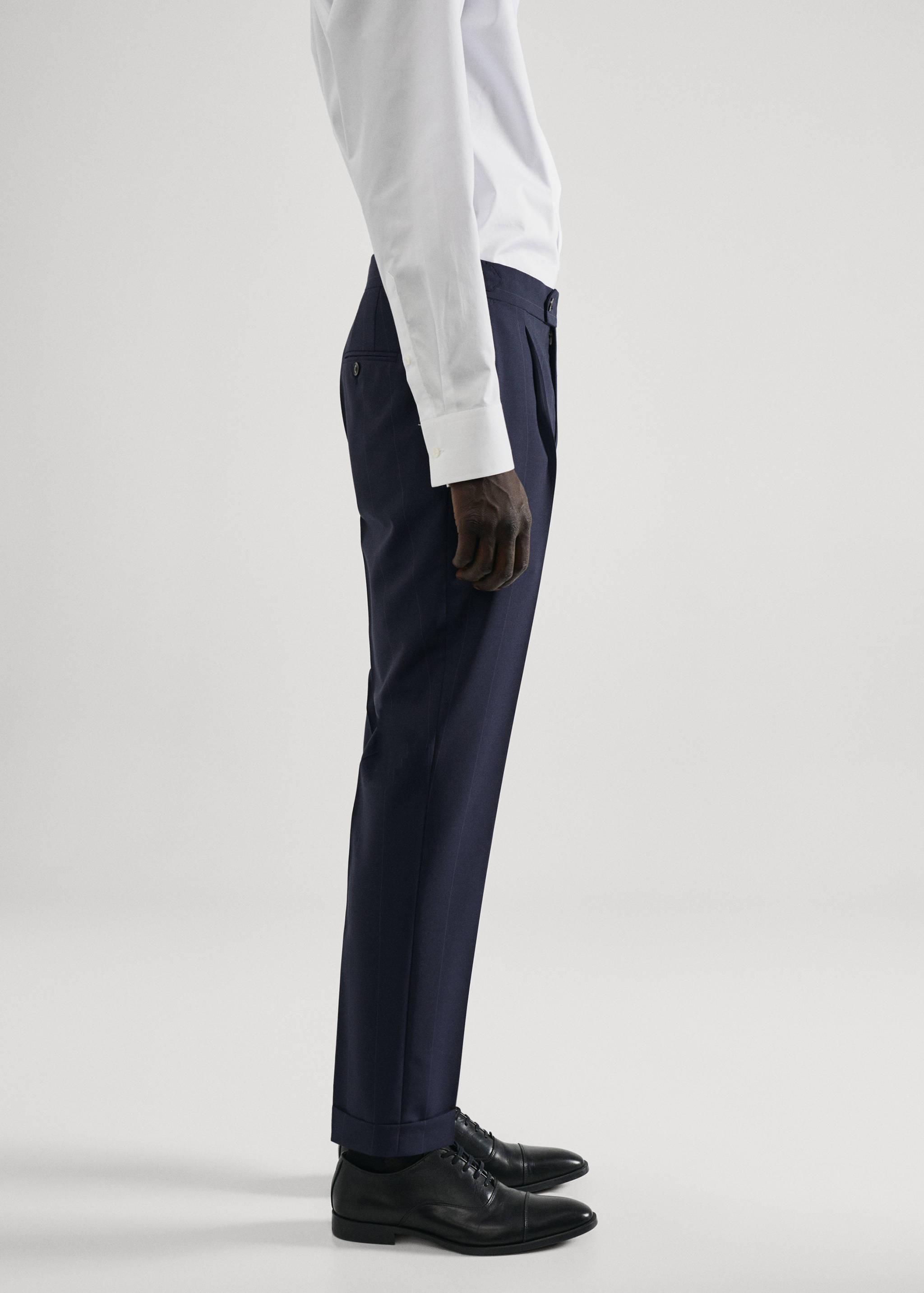 Virgin wool striped suit pants - Details of the article 2