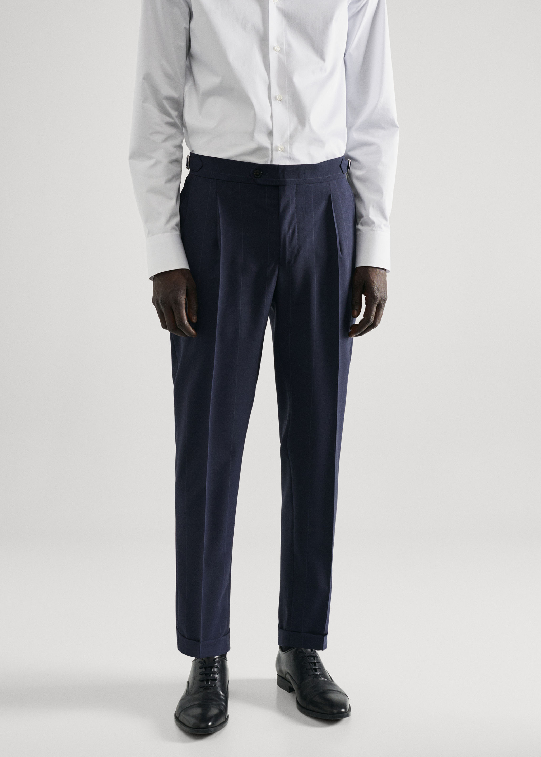 Pantalons vestit llana verge ratlles - Pla mig