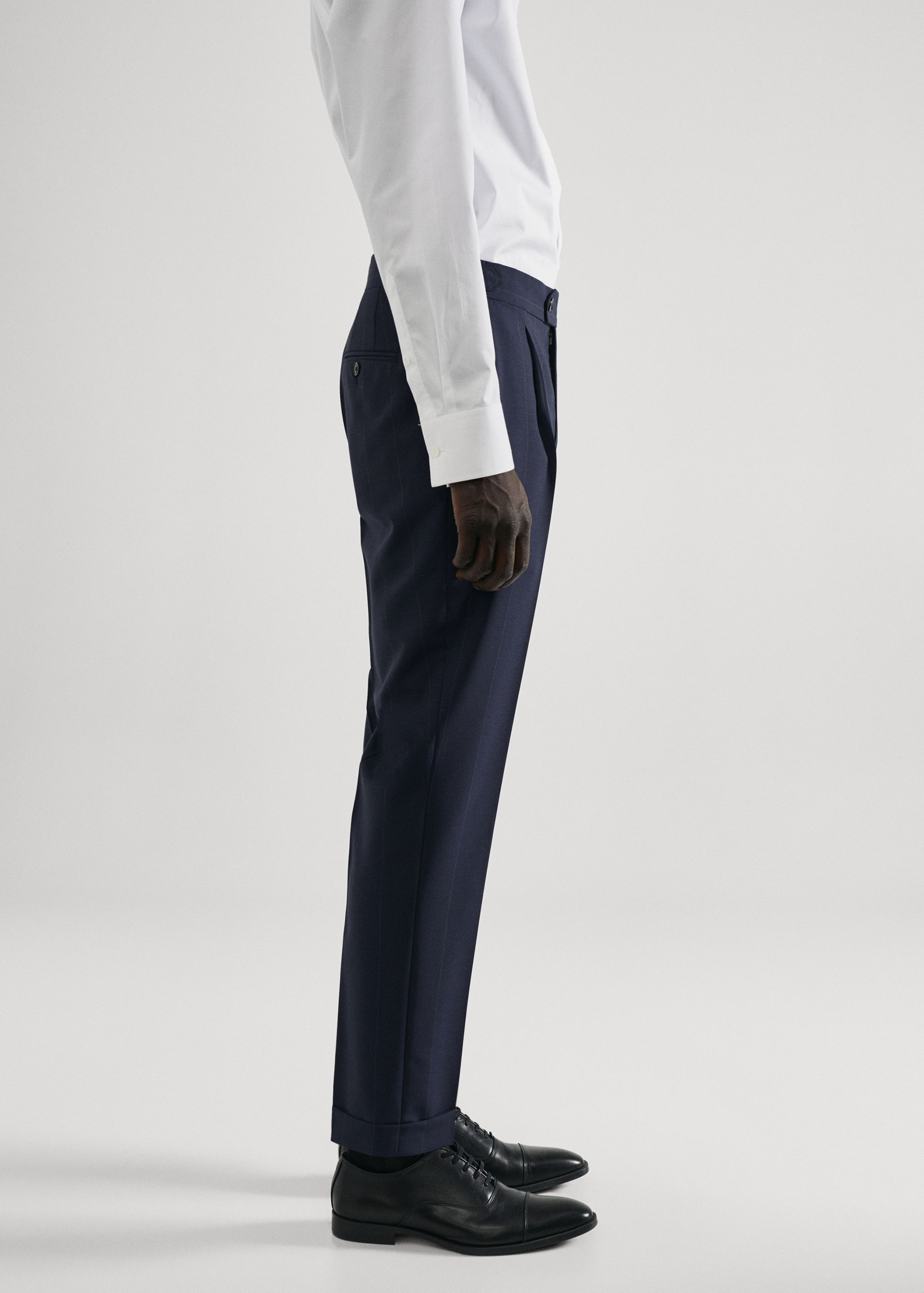Pantalons vestit llana verge ratlles - Detall de l'article 2