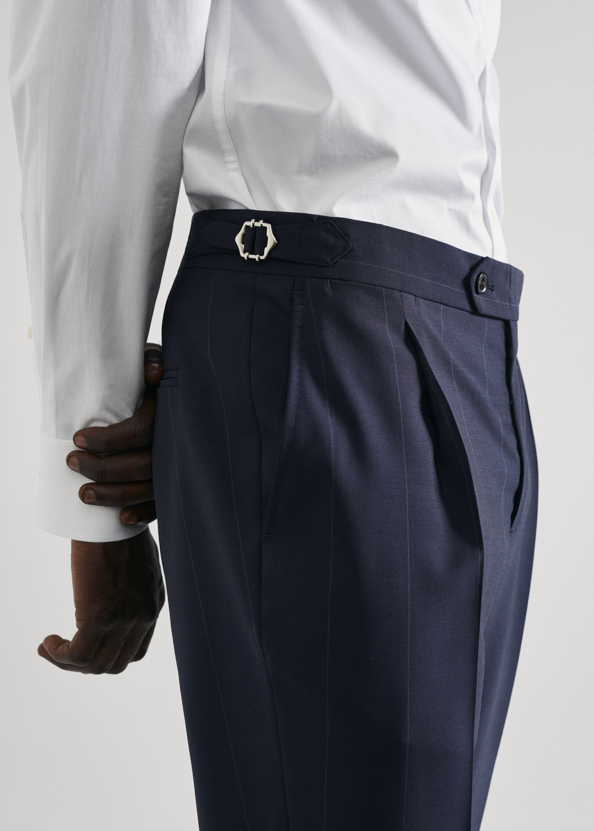 Pantalons vestit llana verge ratlles - Detall de l'article 4