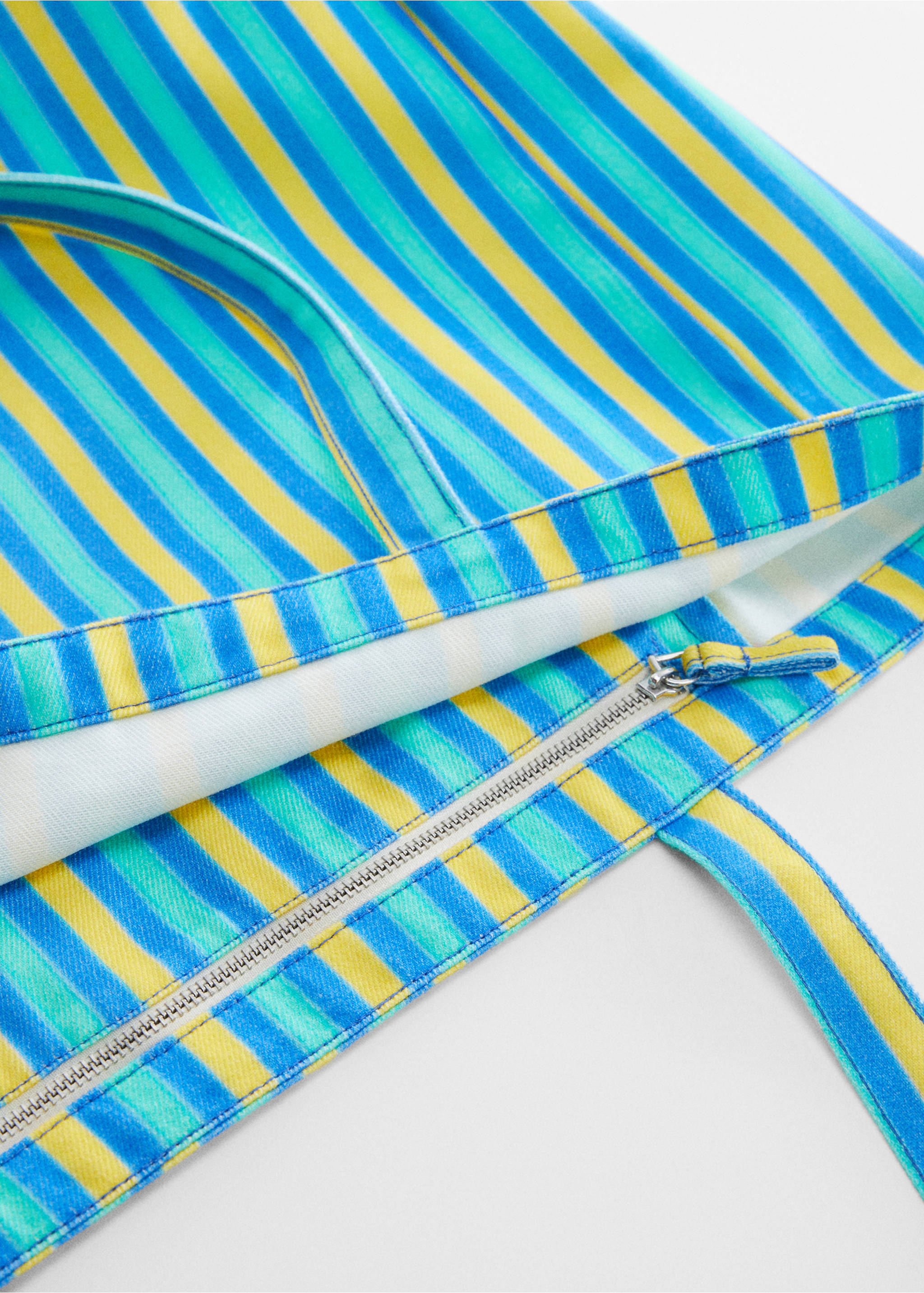 Multi-coloured striped maxi bag - Details of the article 2, Blue. Ref: 57040449-00.