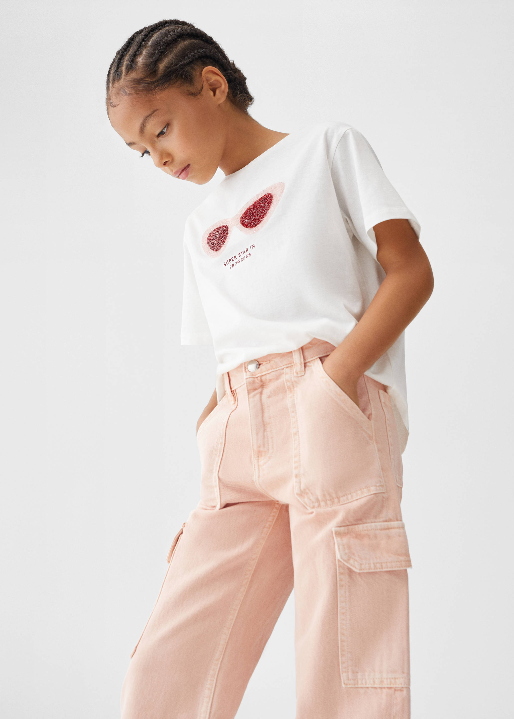 Cotton cargo trousers - Medium plane