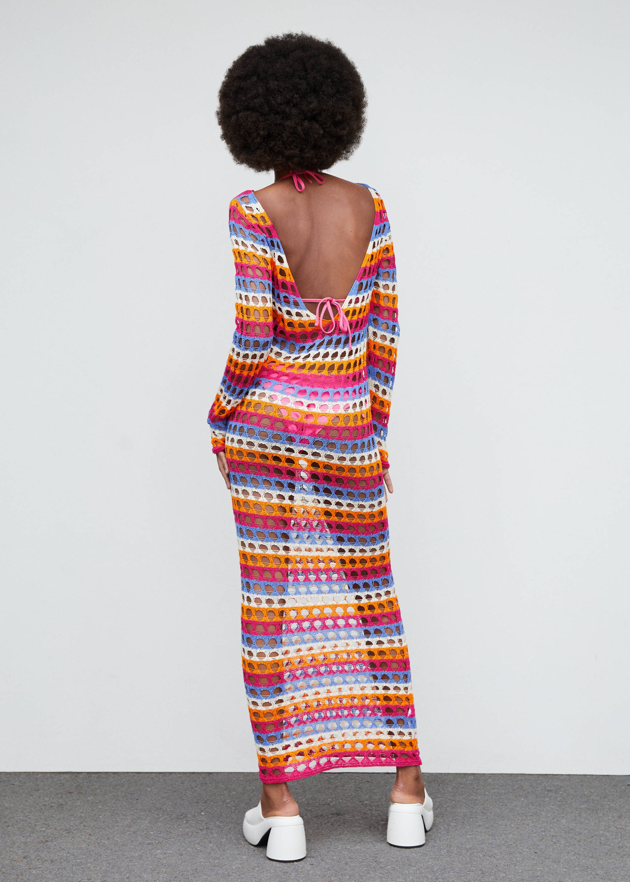 Vestido crochet multicolor - Reverso del artículo