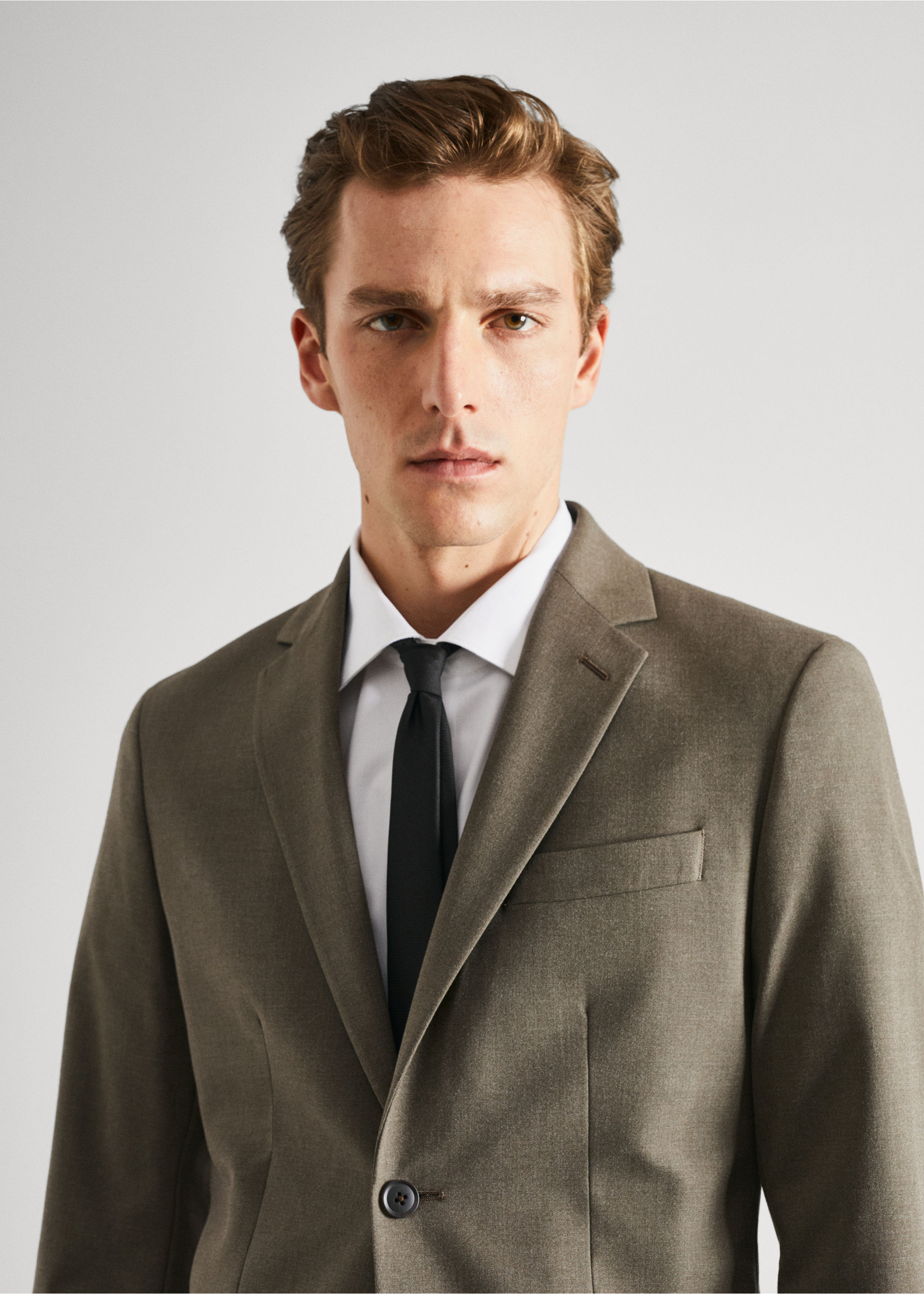 Stretch-fabric slim-fit suit jacket - Details of the article 1