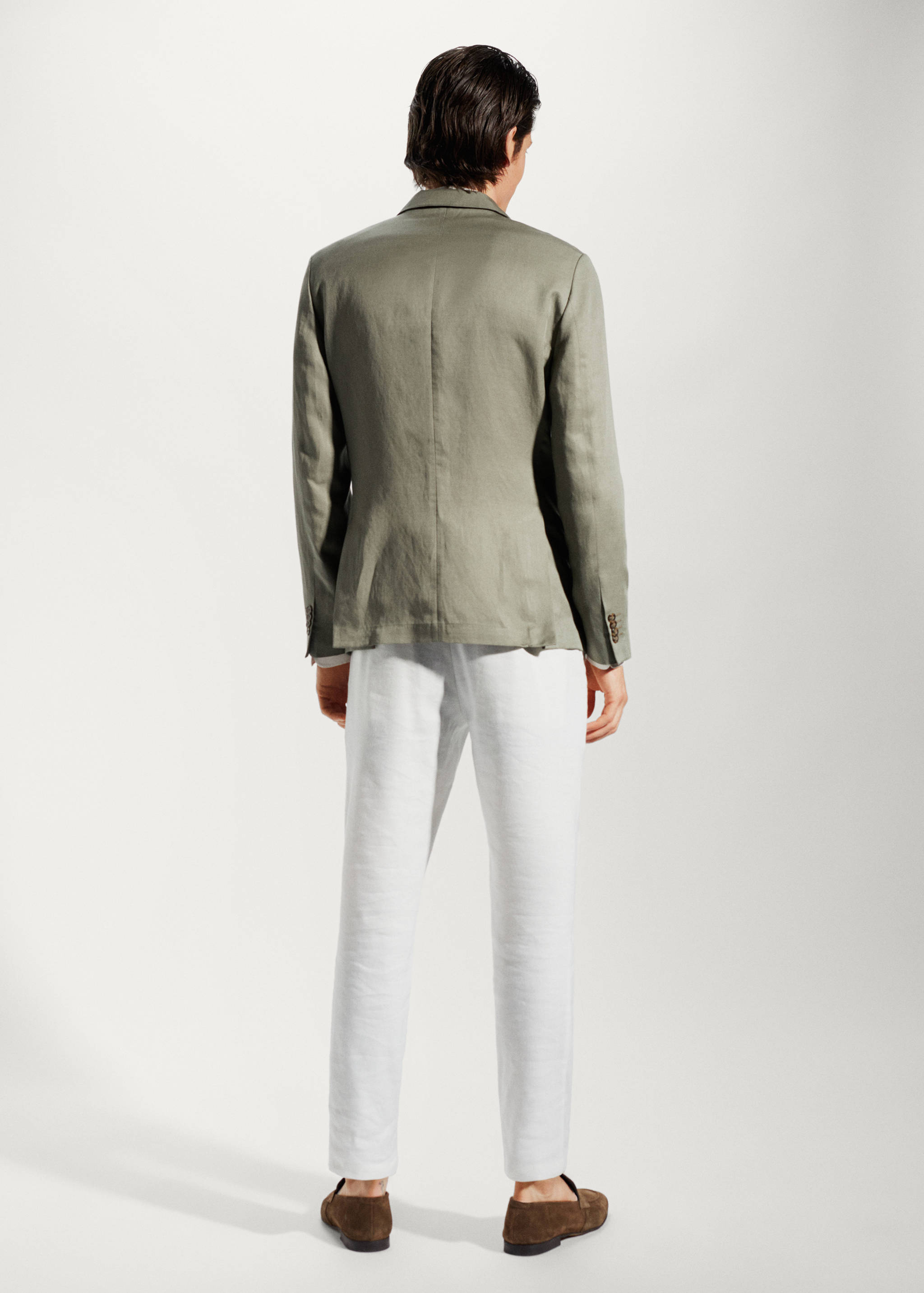 Slim Fit Anzugjacke aus Leinen - Rückseite des Artikels