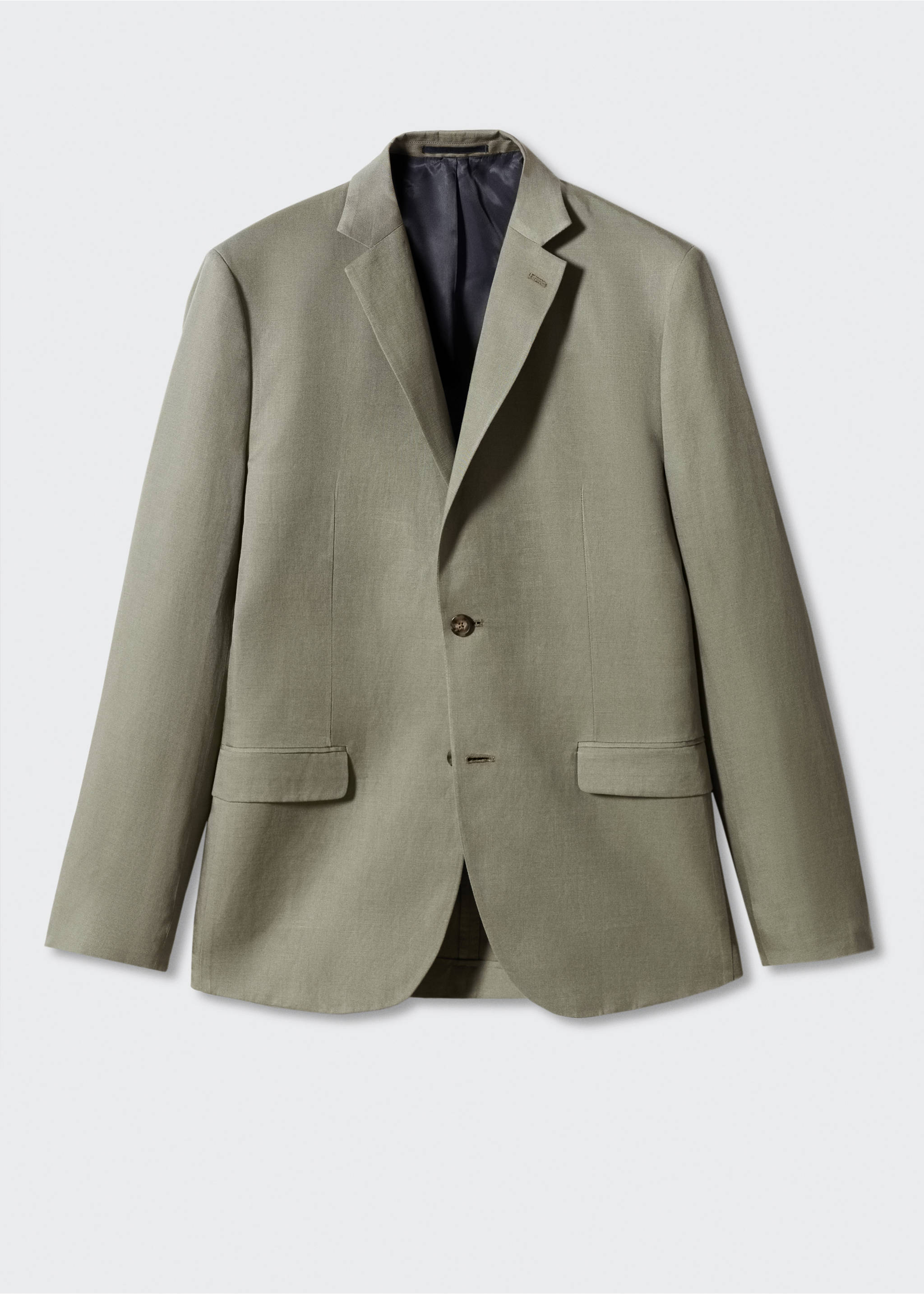Slim fit linen suit blazer - Article without model, Khaki. Ref: 57040547-00.