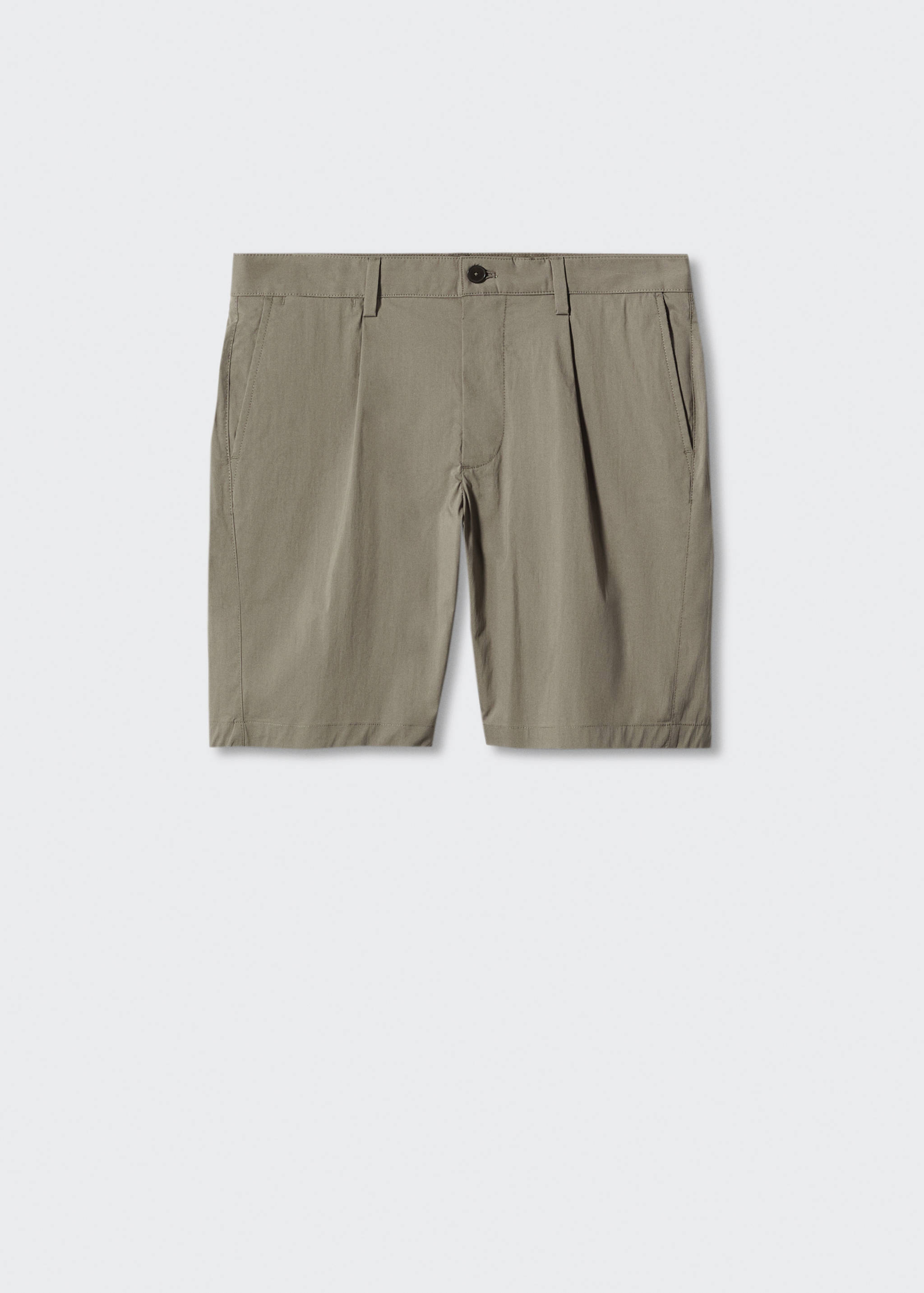 Cotton pleated Bermuda shorts - Article without model