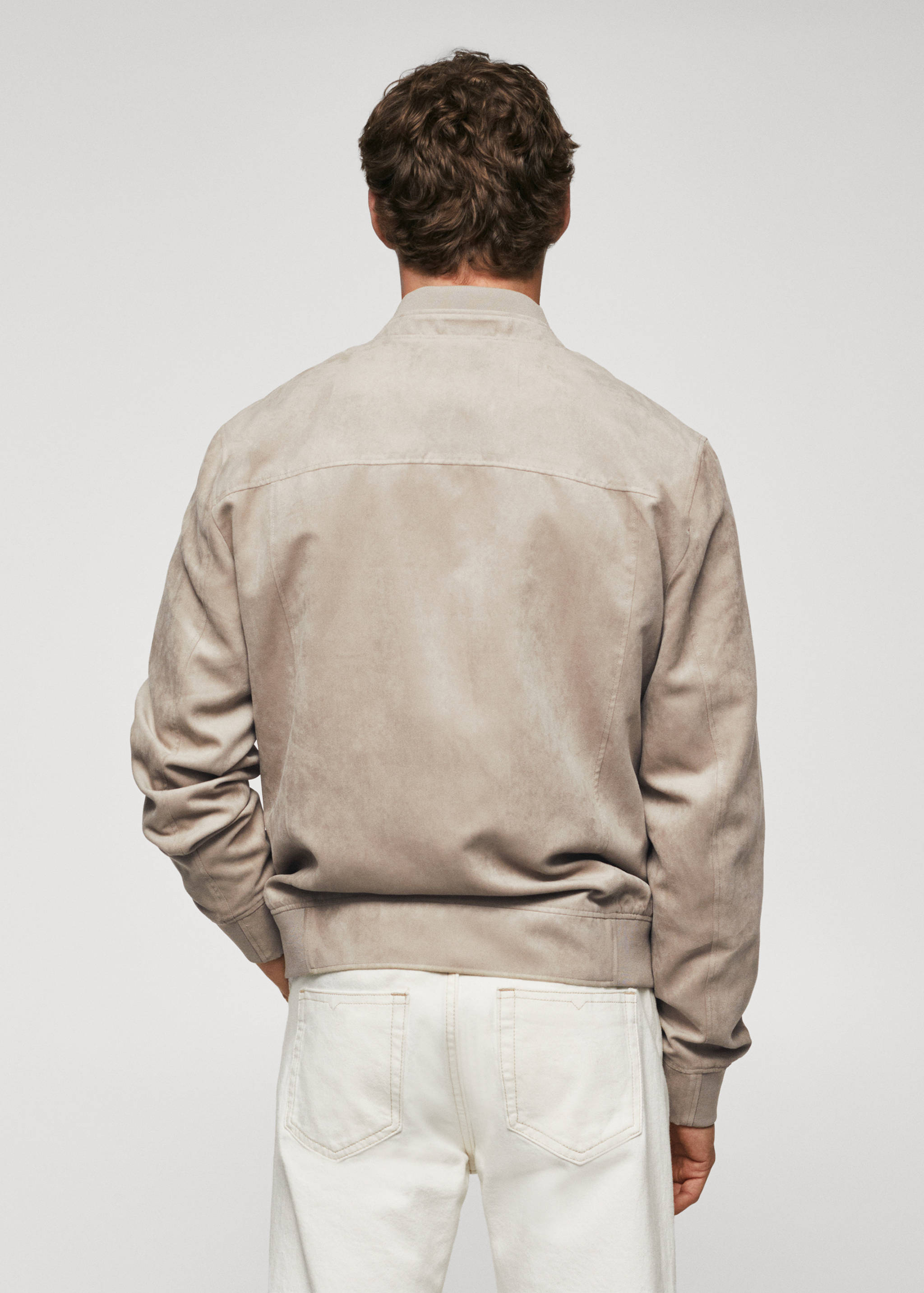 Suede-effect bomber jacket - Reverse of the article
