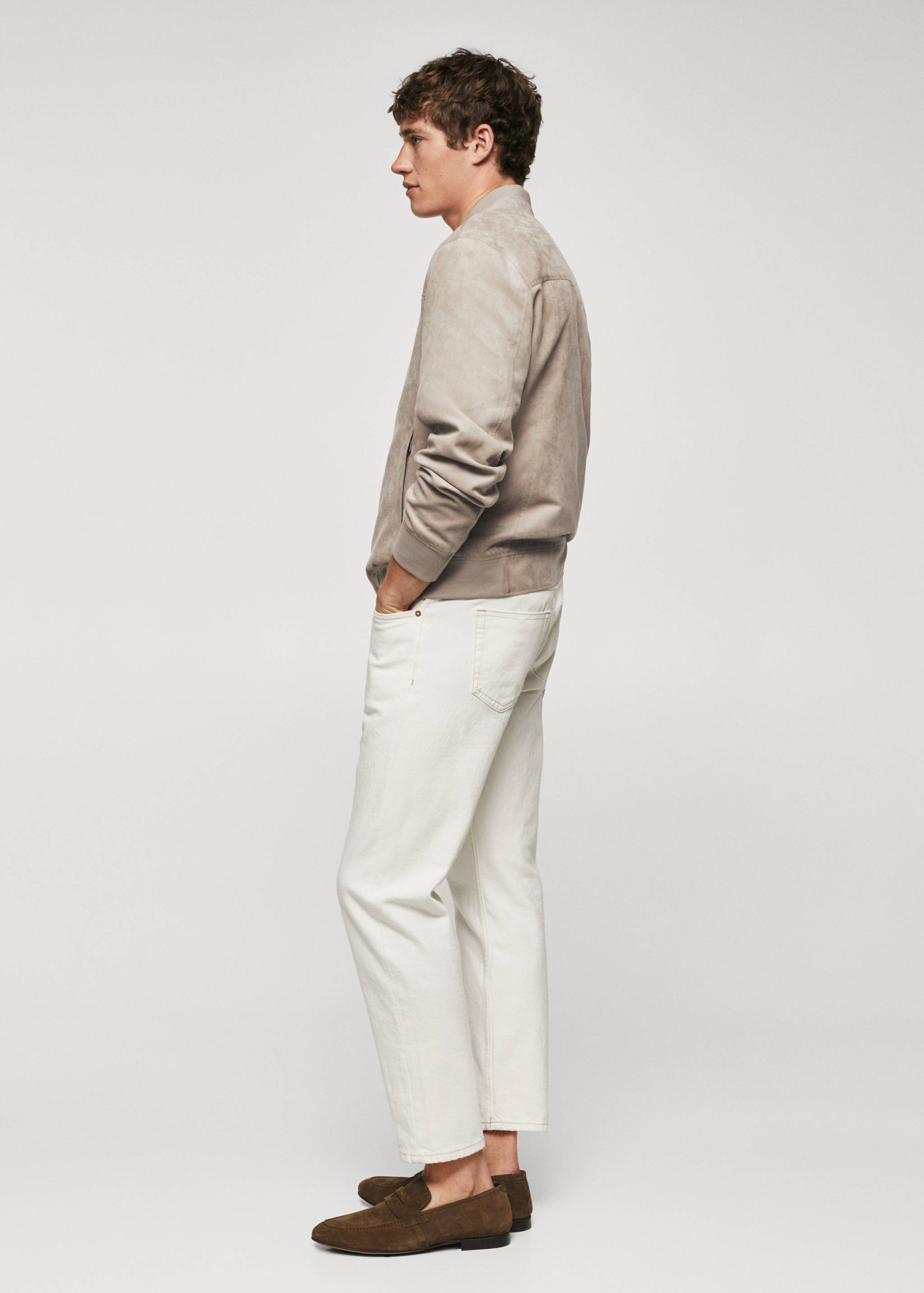 Suede-effect bomber jacket - Details of the article 2