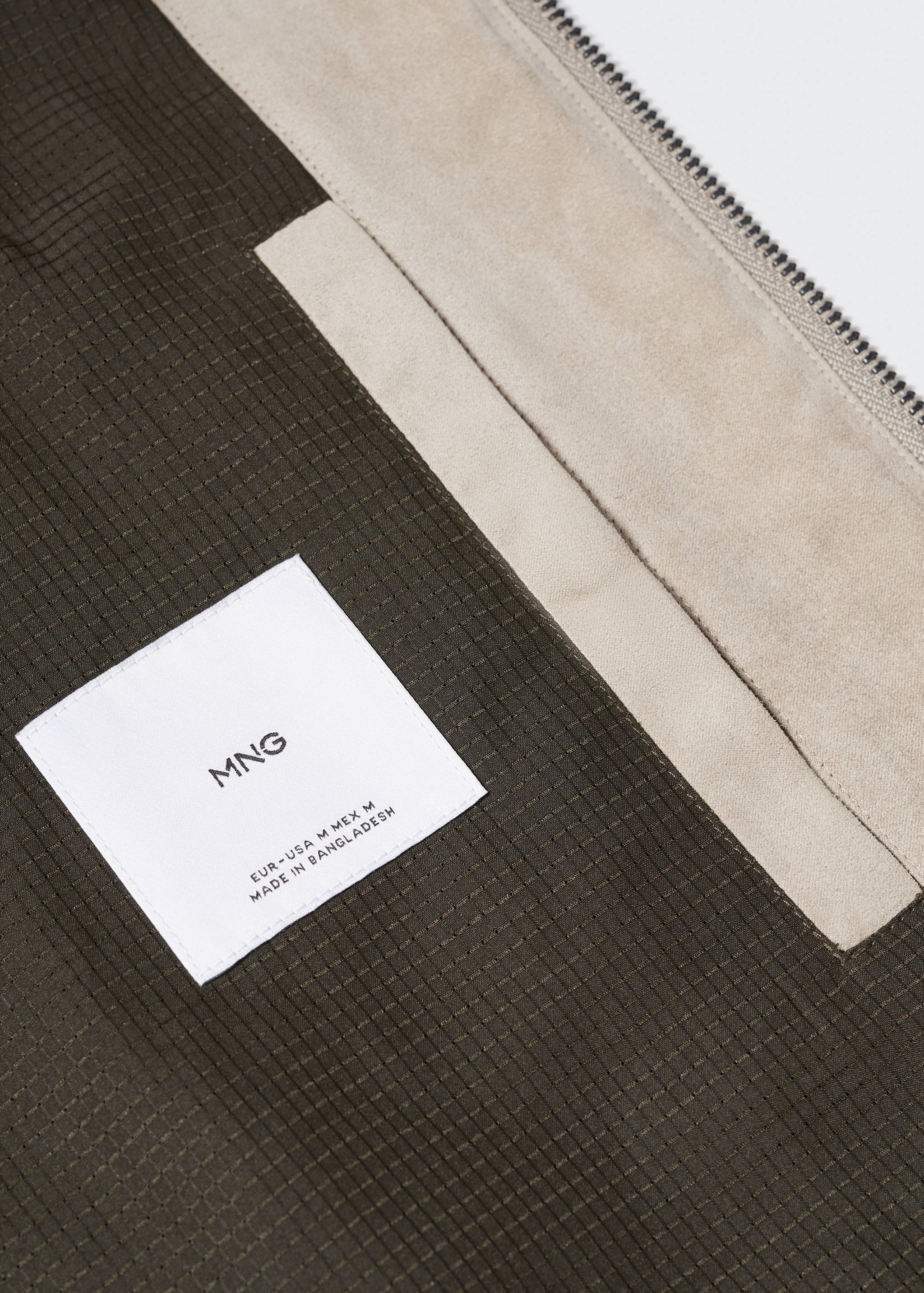 Suede-effect bomber jacket - Details of the article 8