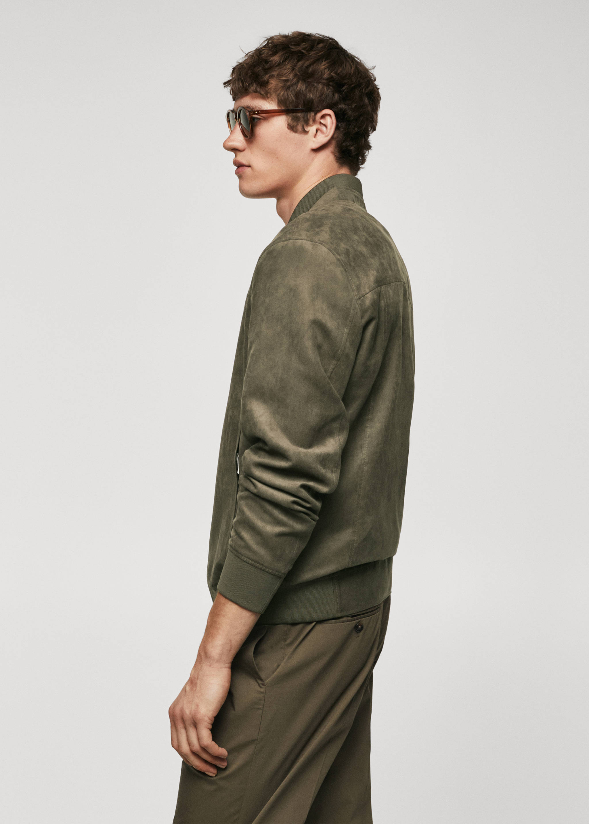Suede-effect bomber jacket - Details of the article 4