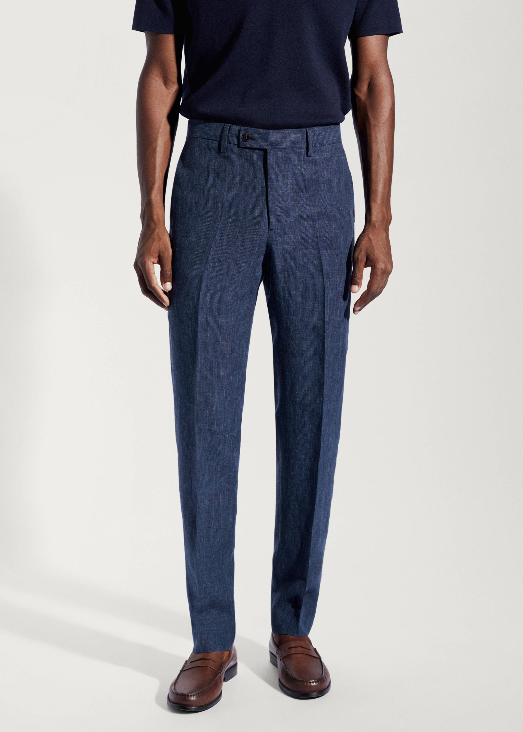 100% linen suit trousers - Medium plane