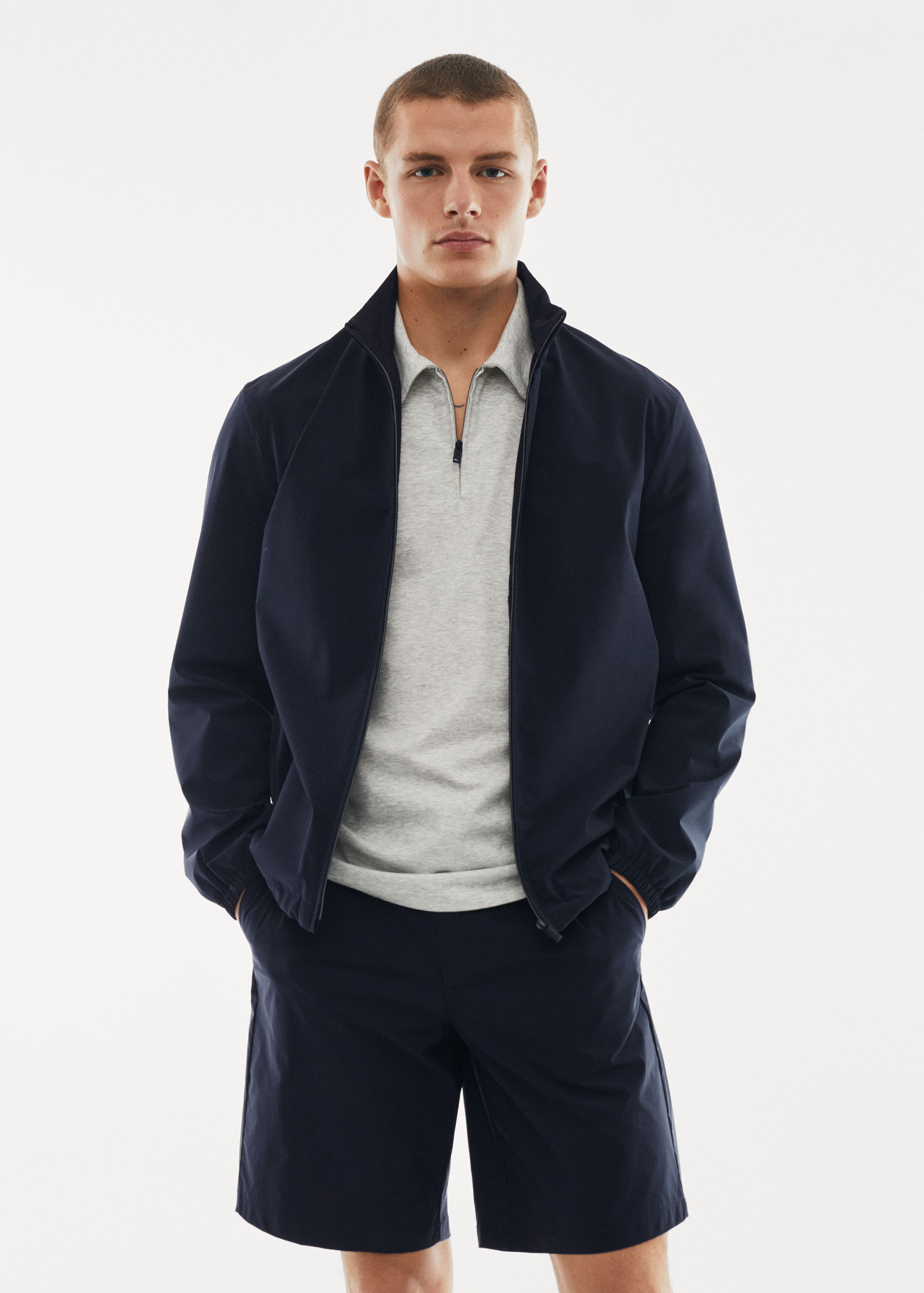 Jaqueta bomber water-repellent - Pla mig