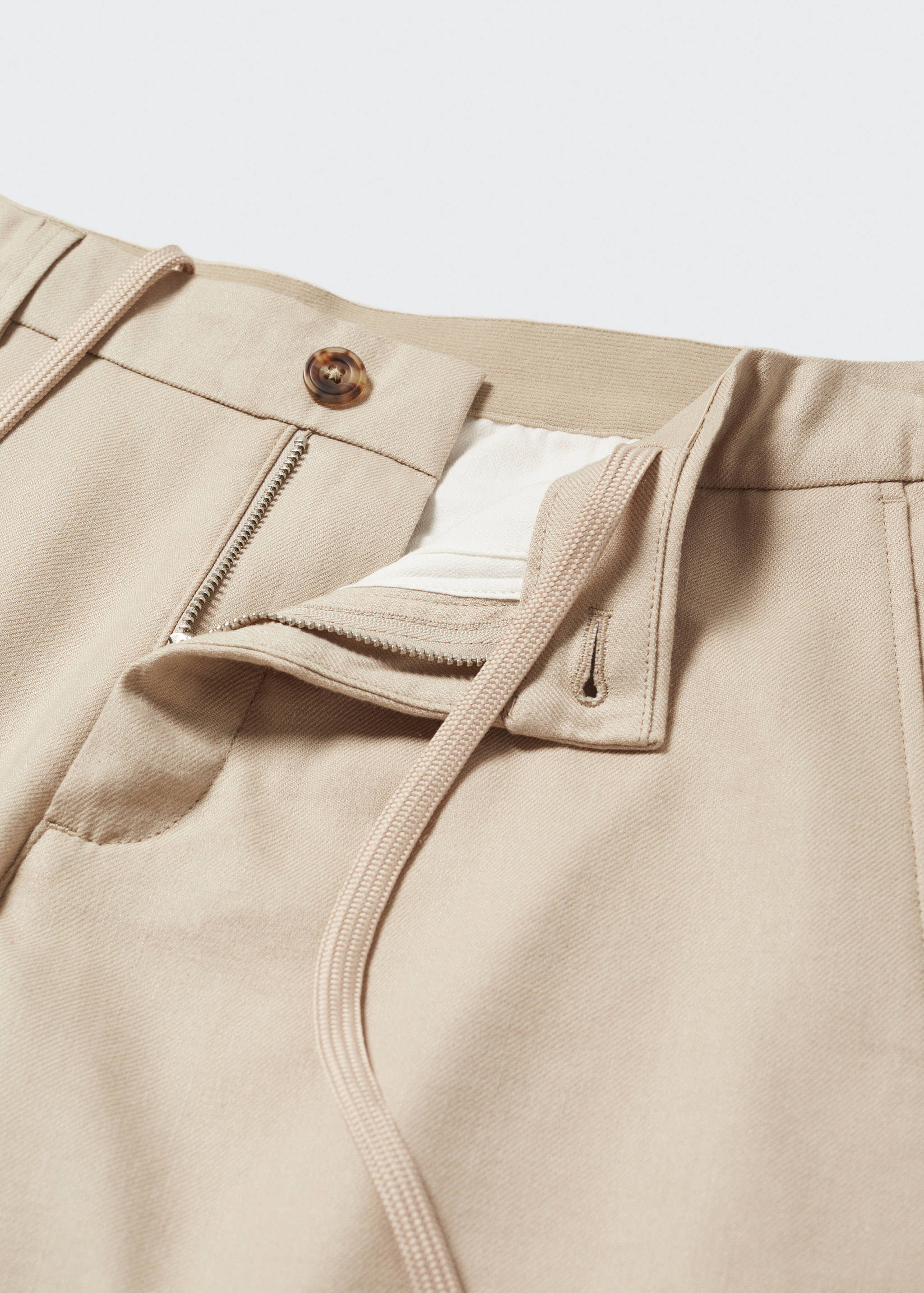 Linen slim-fit trousers with inner drawstring - Details of the article 8