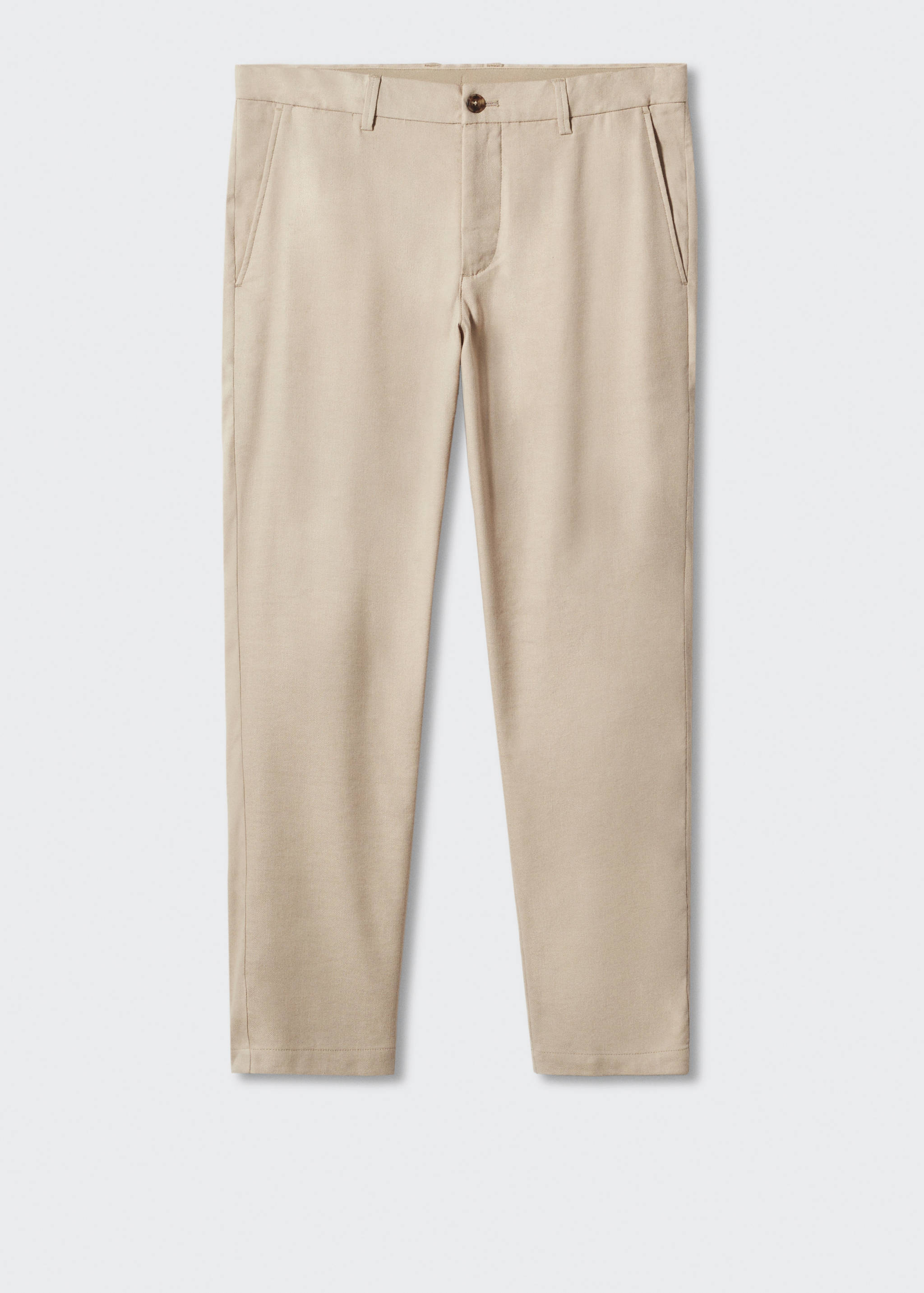 Linen slim-fit trousers with inner drawstring - Article without model