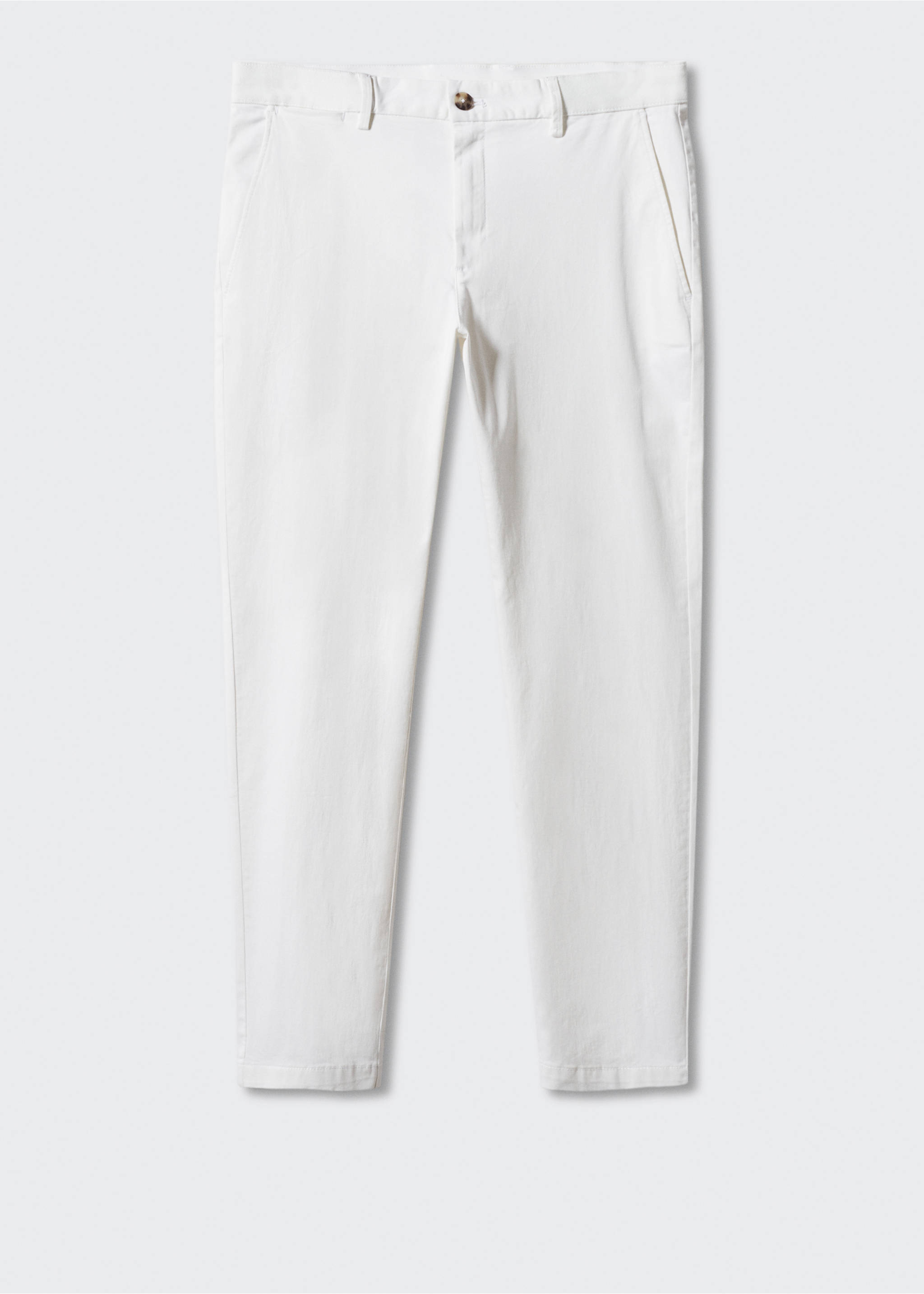 Cotton tapered crop trousers - Article without model, White. Ref: 57040567-00.