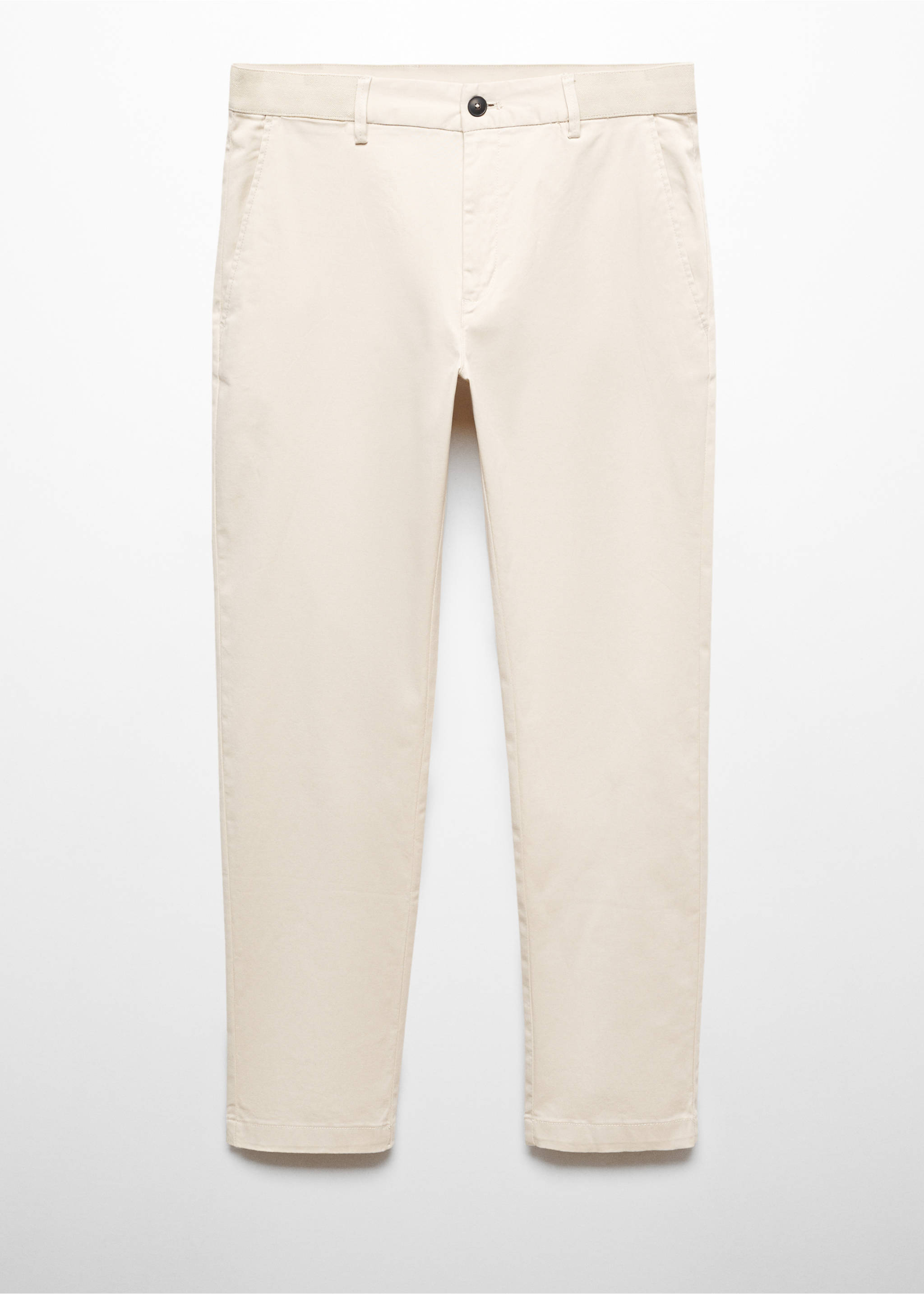 Cotton tapered crop trousers - Article without model, Light/Pastel Grey. Ref: 57040567-00.