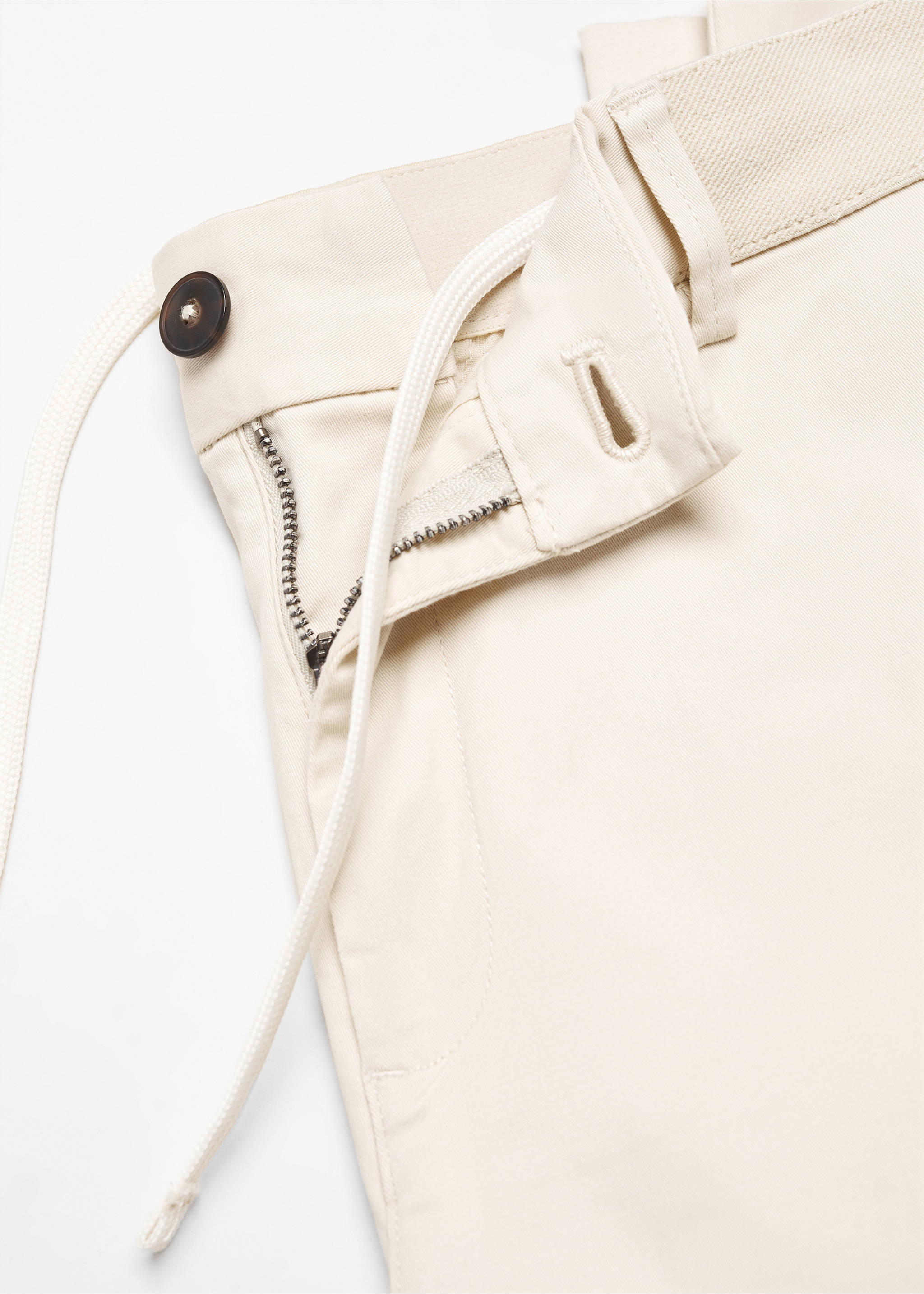 Cotton tapered crop trousers - Details of the article 8, Light/Pastel Grey. Ref: 57040567-00.