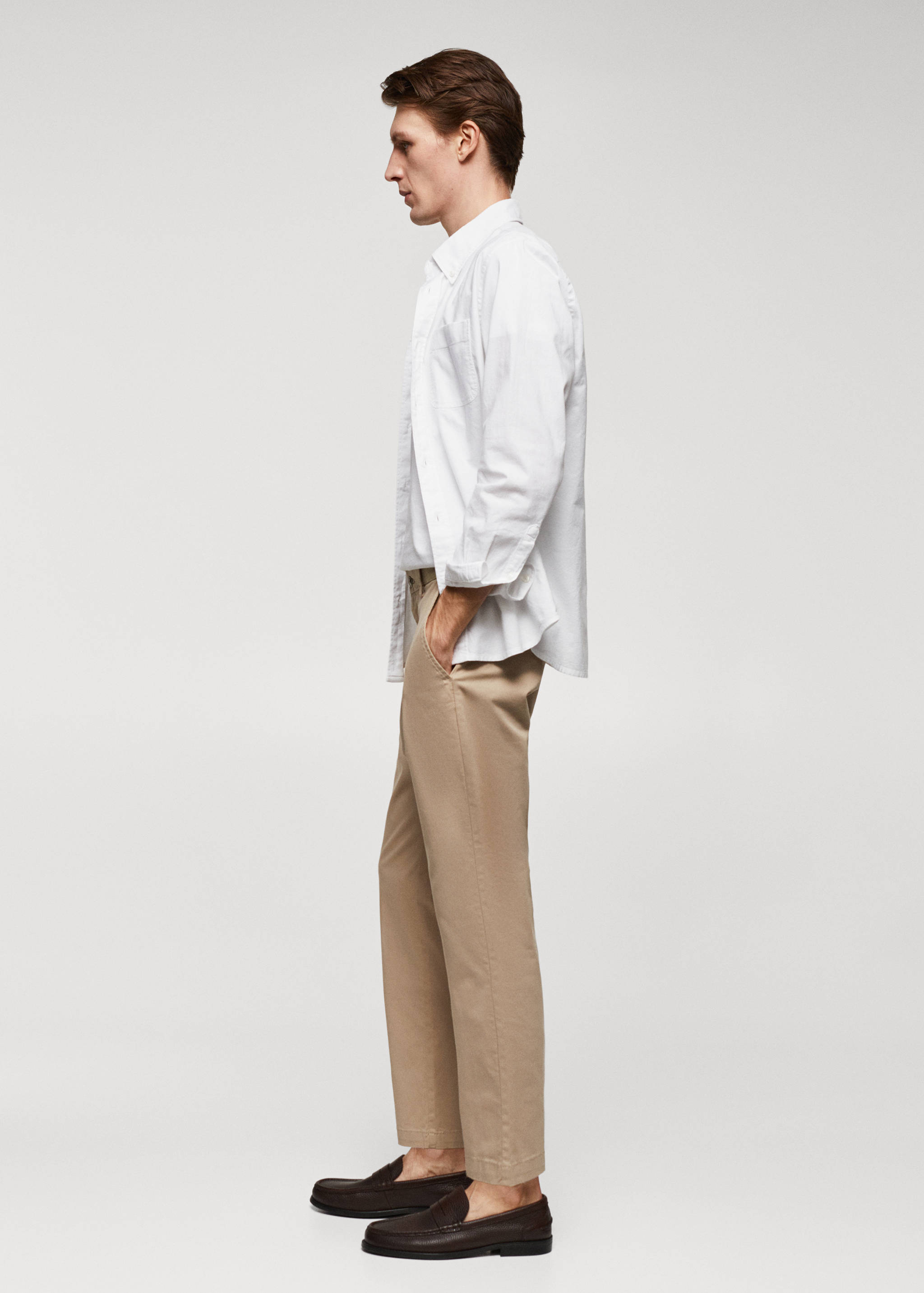 Cotton tapered crop trousers - Details of the article 2