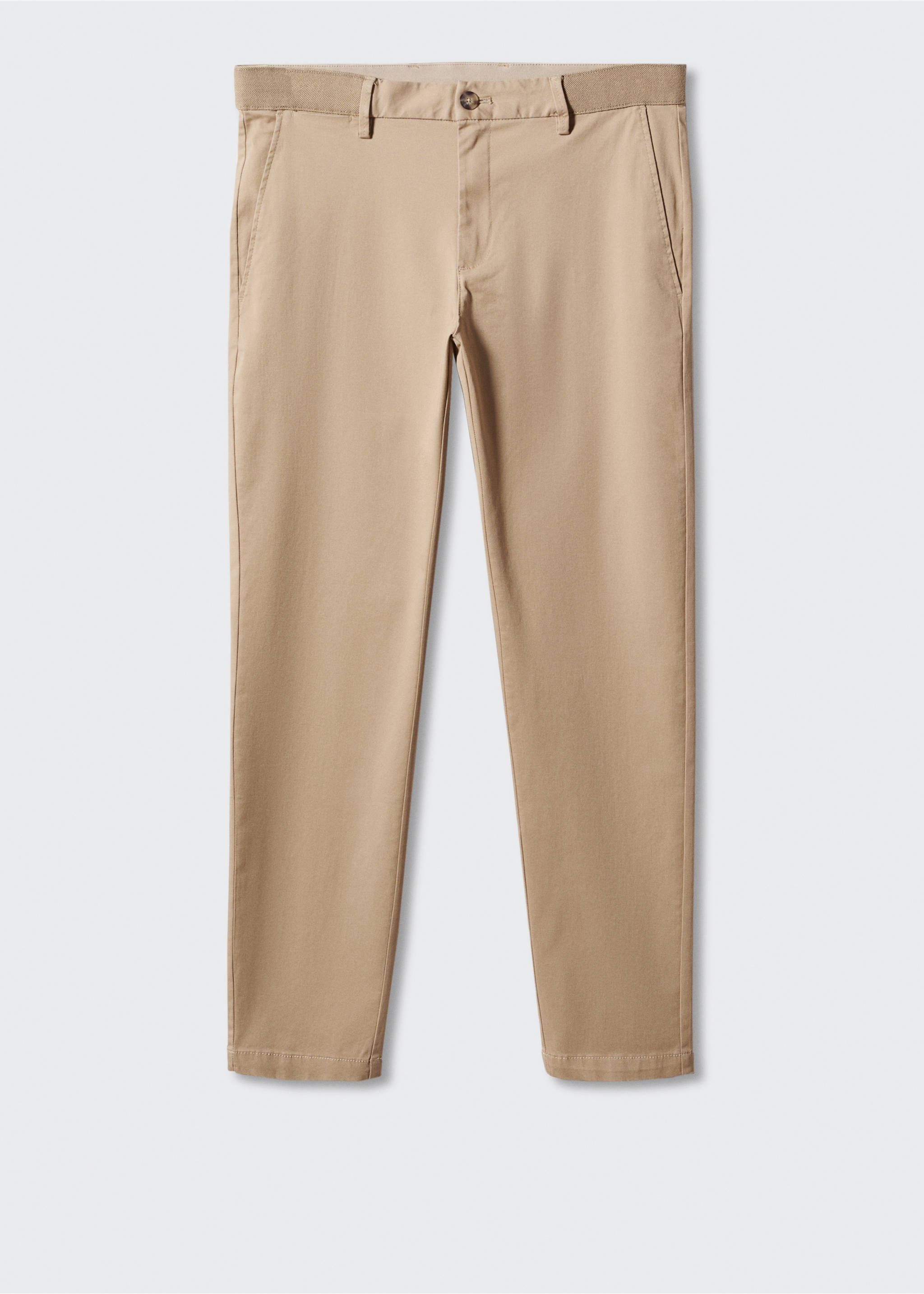Cotton tapered crop trousers - Article without model, Beige. Ref: 57040567-00.