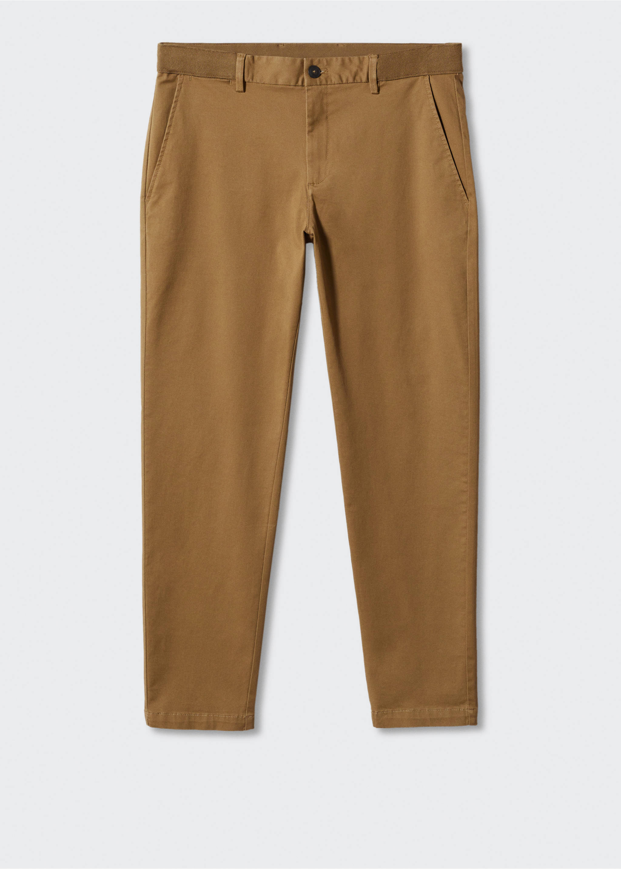 Pantalon coton tapered crop - Article sans modèle, Café. Ref: 57040567-00.