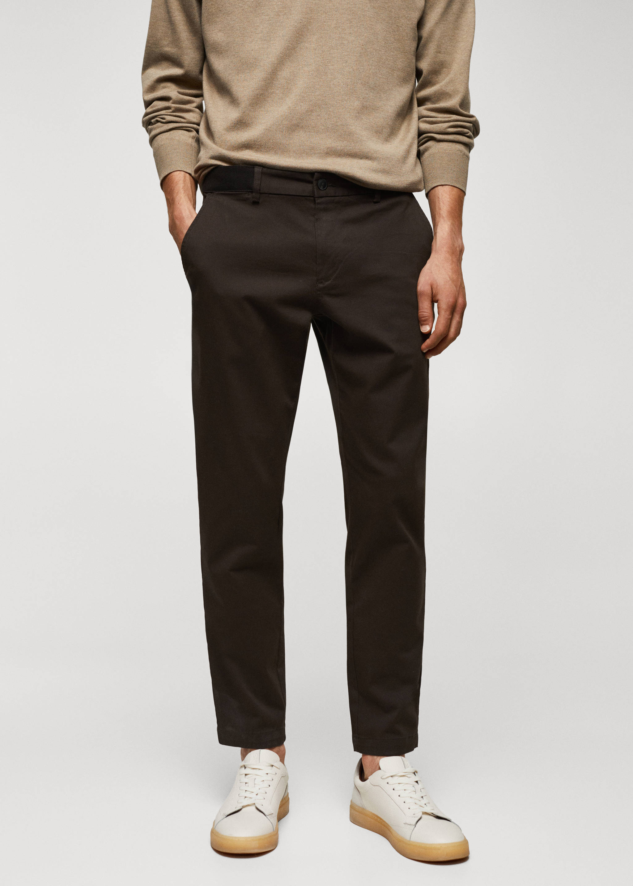 Cotton tapered crop trousers - Medium plane