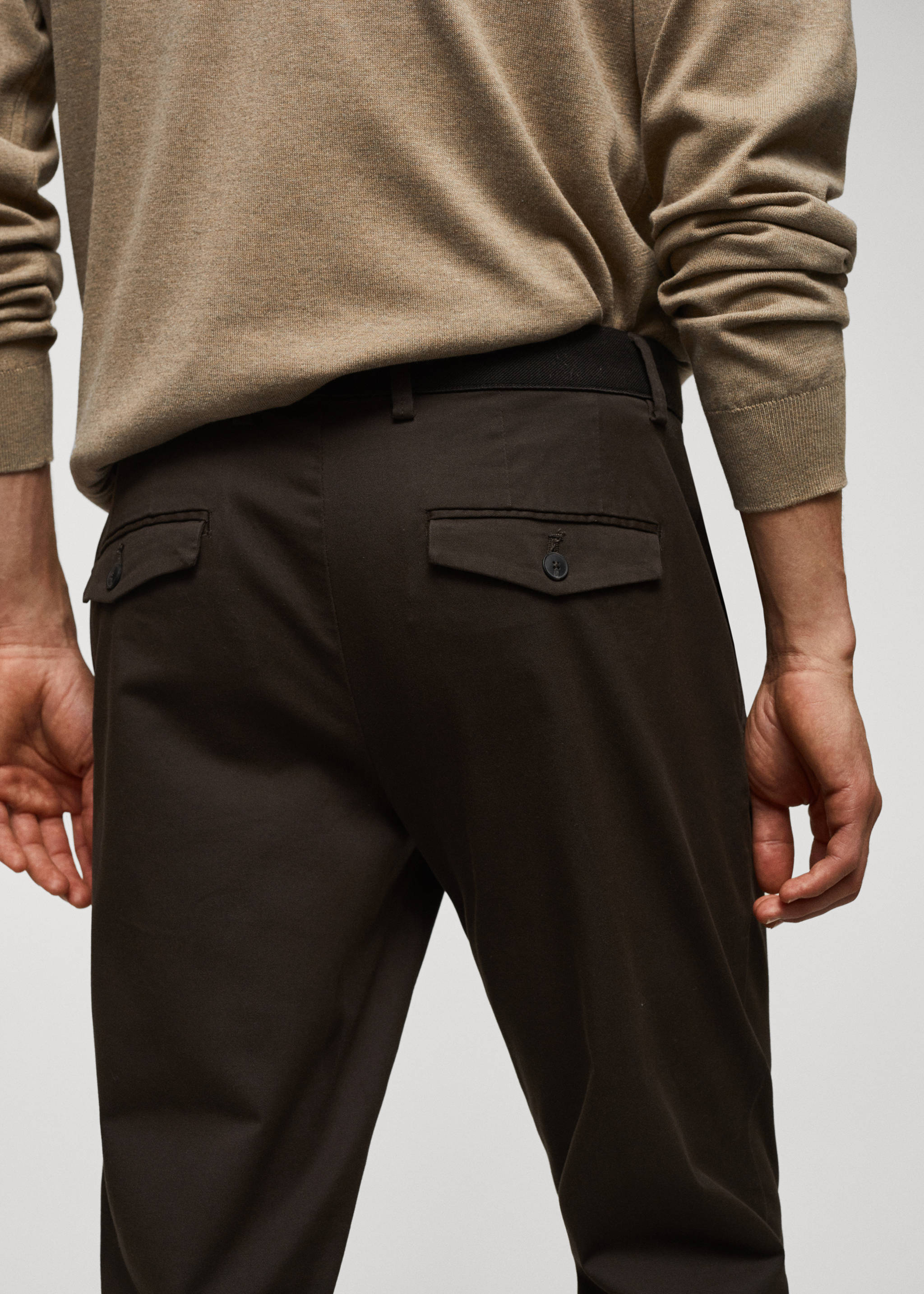 Cotton tapered crop trousers - Details of the article 4