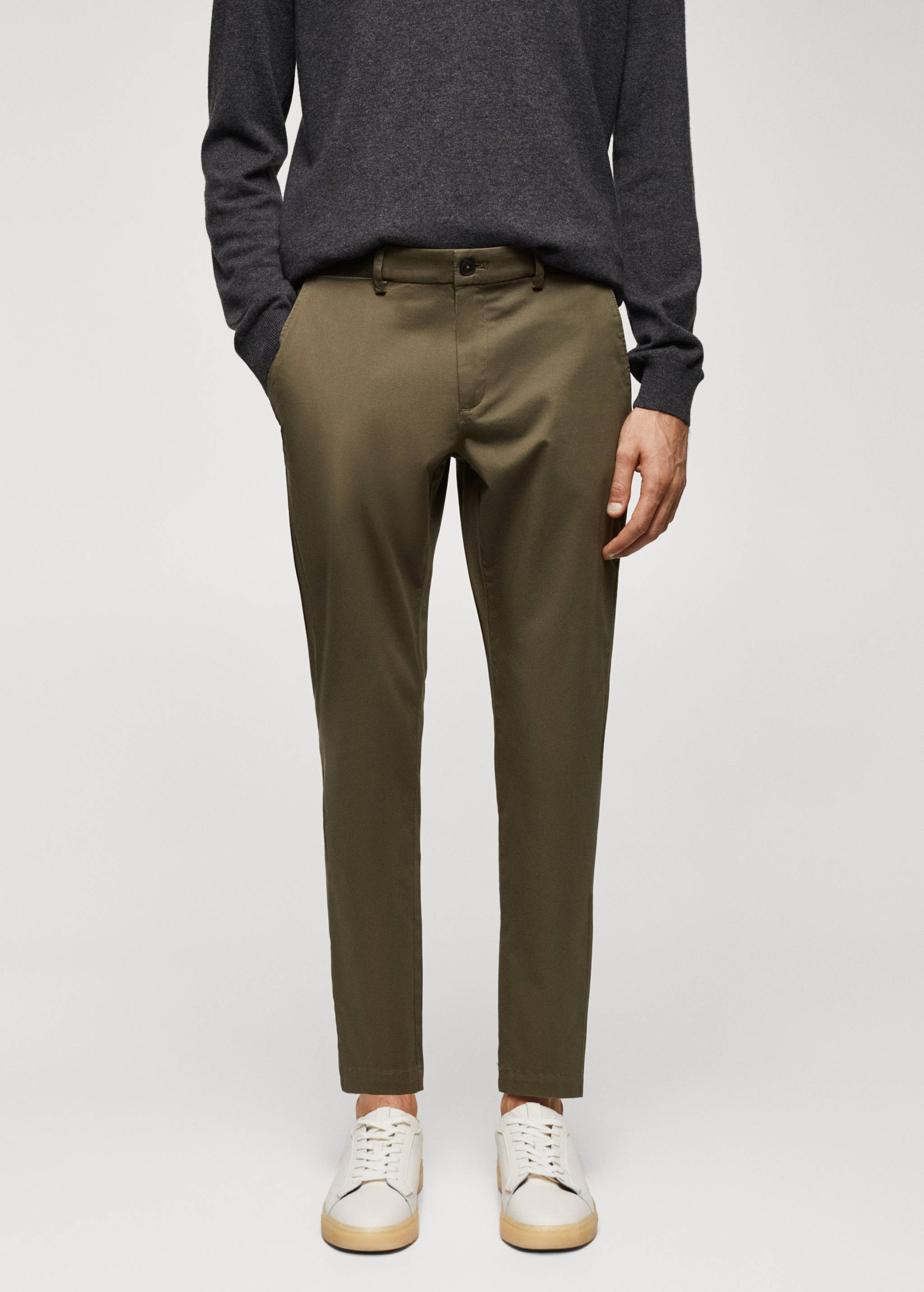 Cotton tapered crop trousers - Medium plane