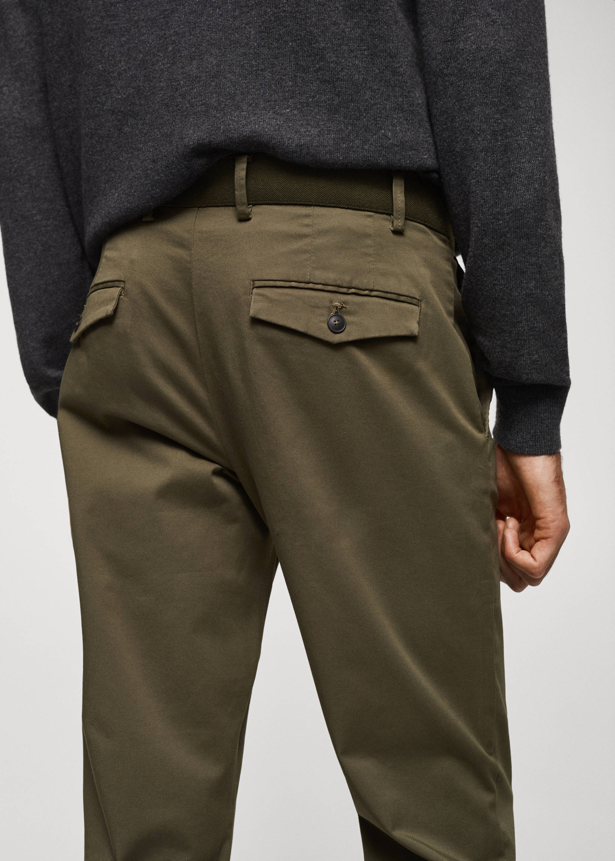 Cotton tapered crop trousers - Details of the article 4
