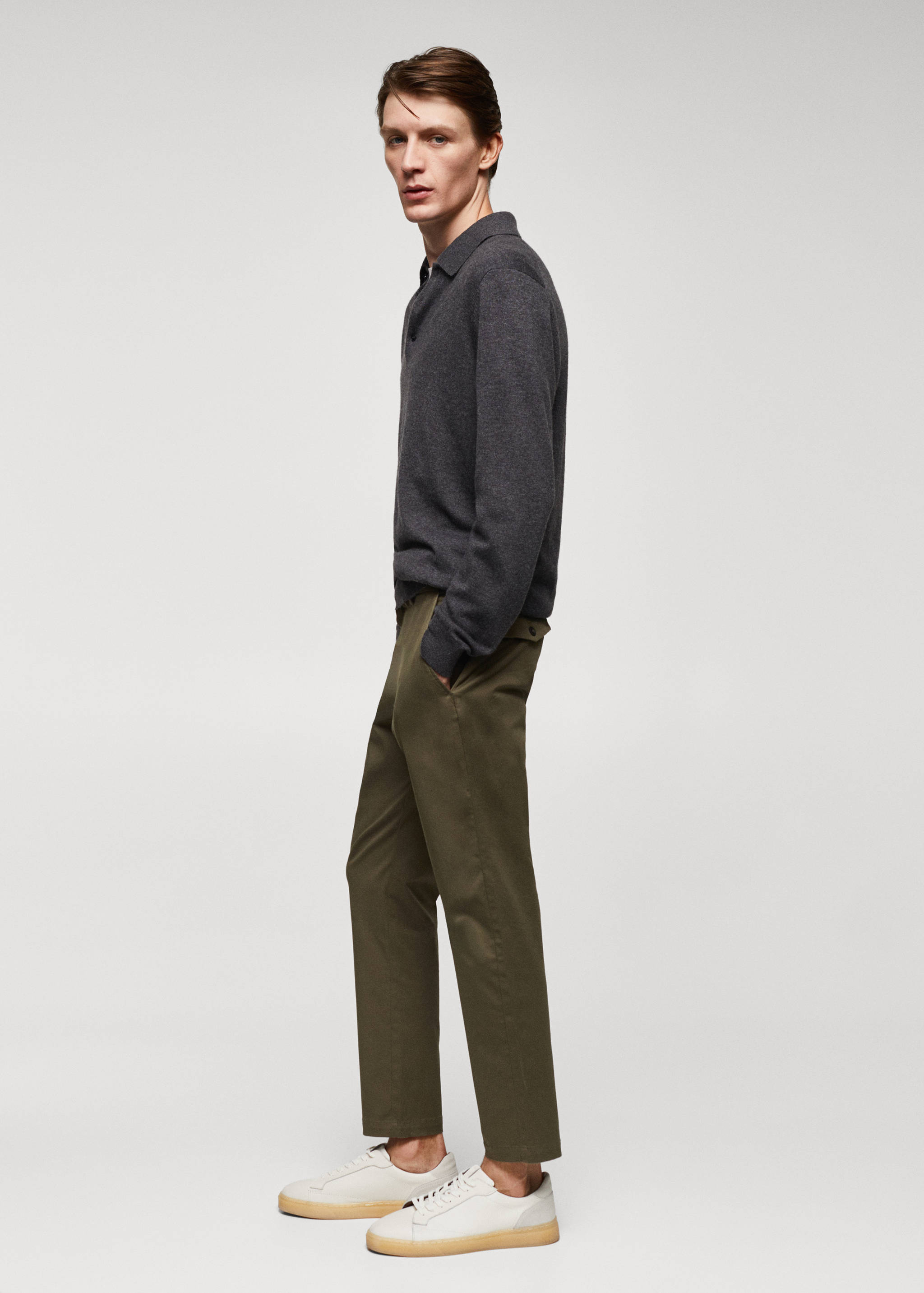 Cotton tapered crop trousers - Details of the article 2