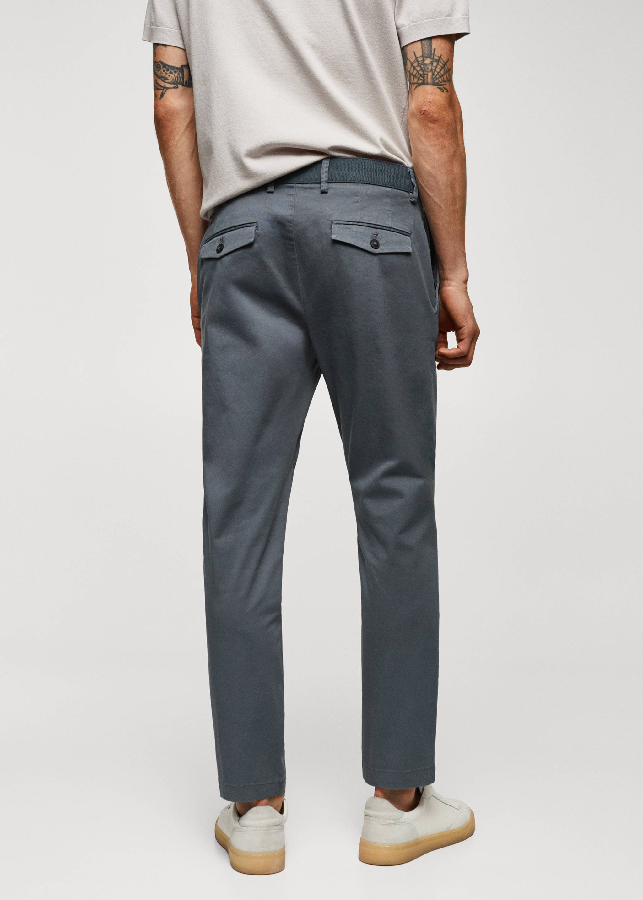 Cotton tapered crop trousers - Reverse of the article
