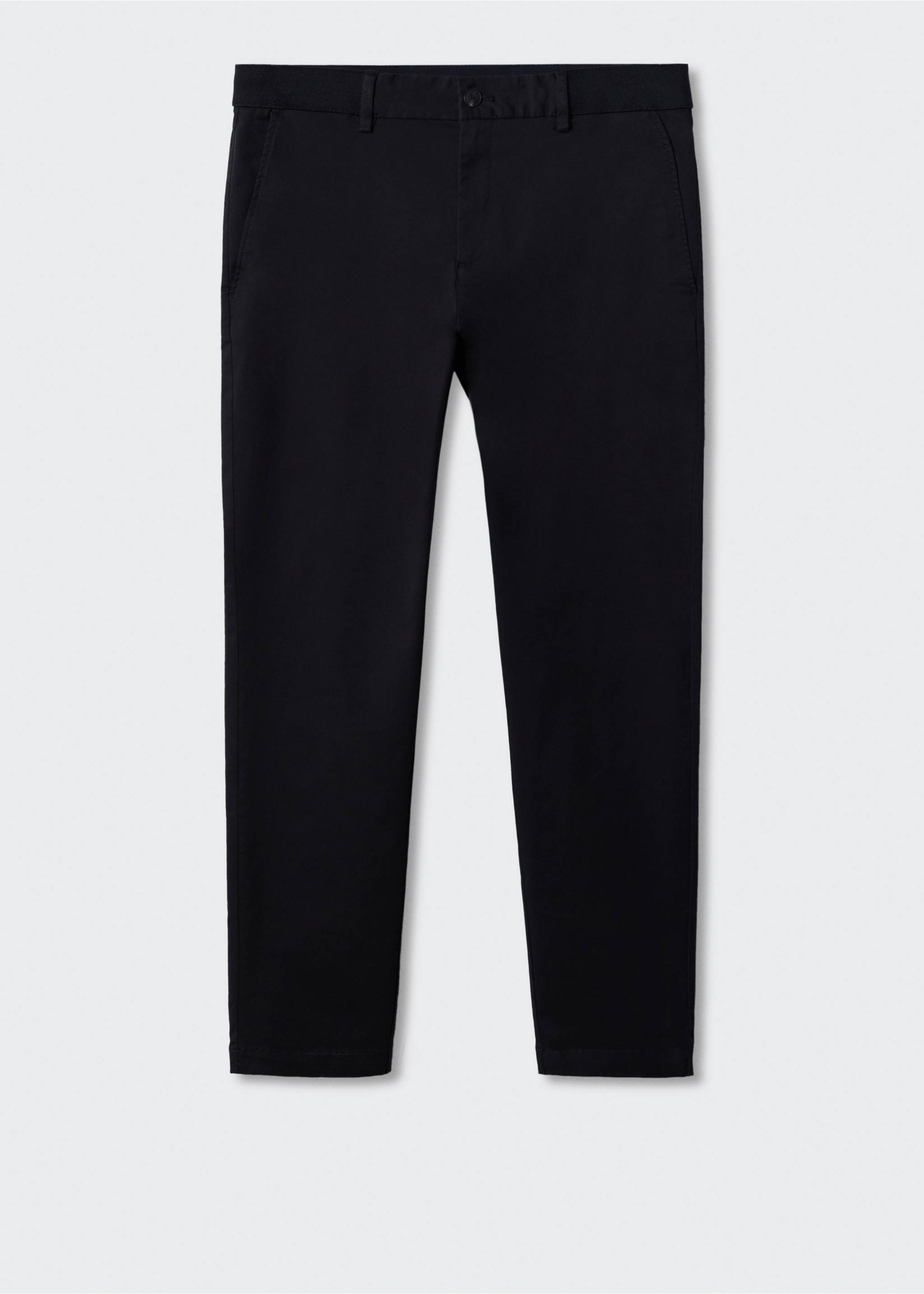 Cotton tapered crop trousers - Article without model, Black. Ref: 57040567-00.