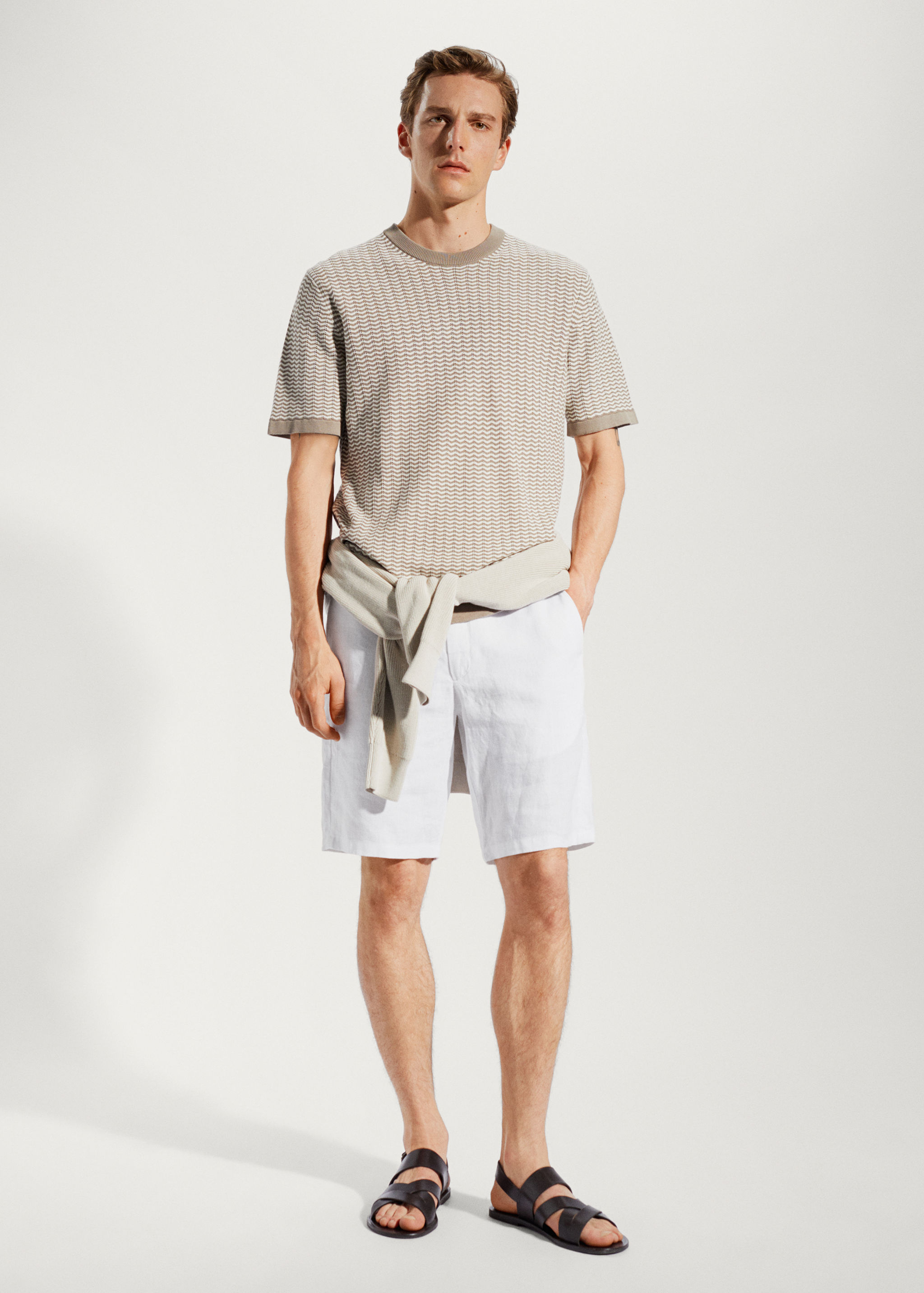 100% linen bermuda shorts - General plane