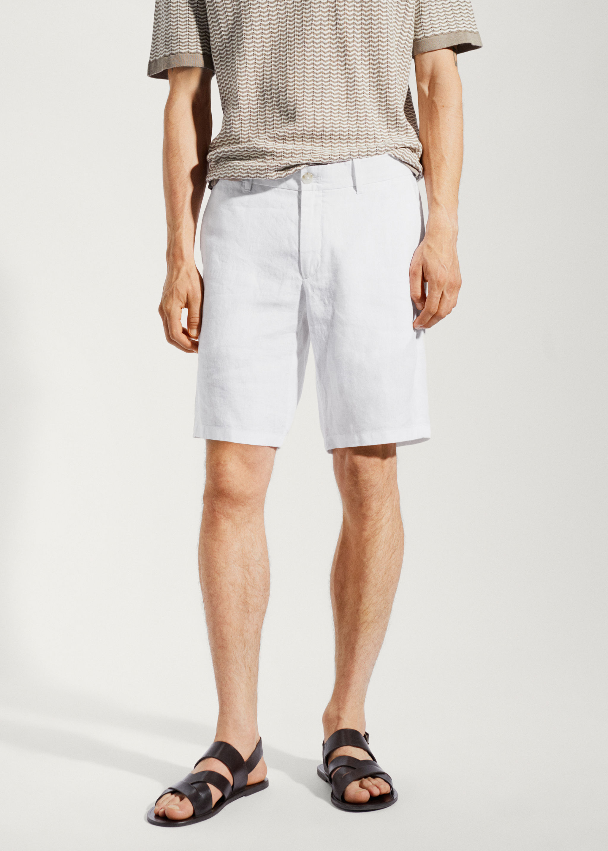 100% linen bermuda shorts - Medium plane