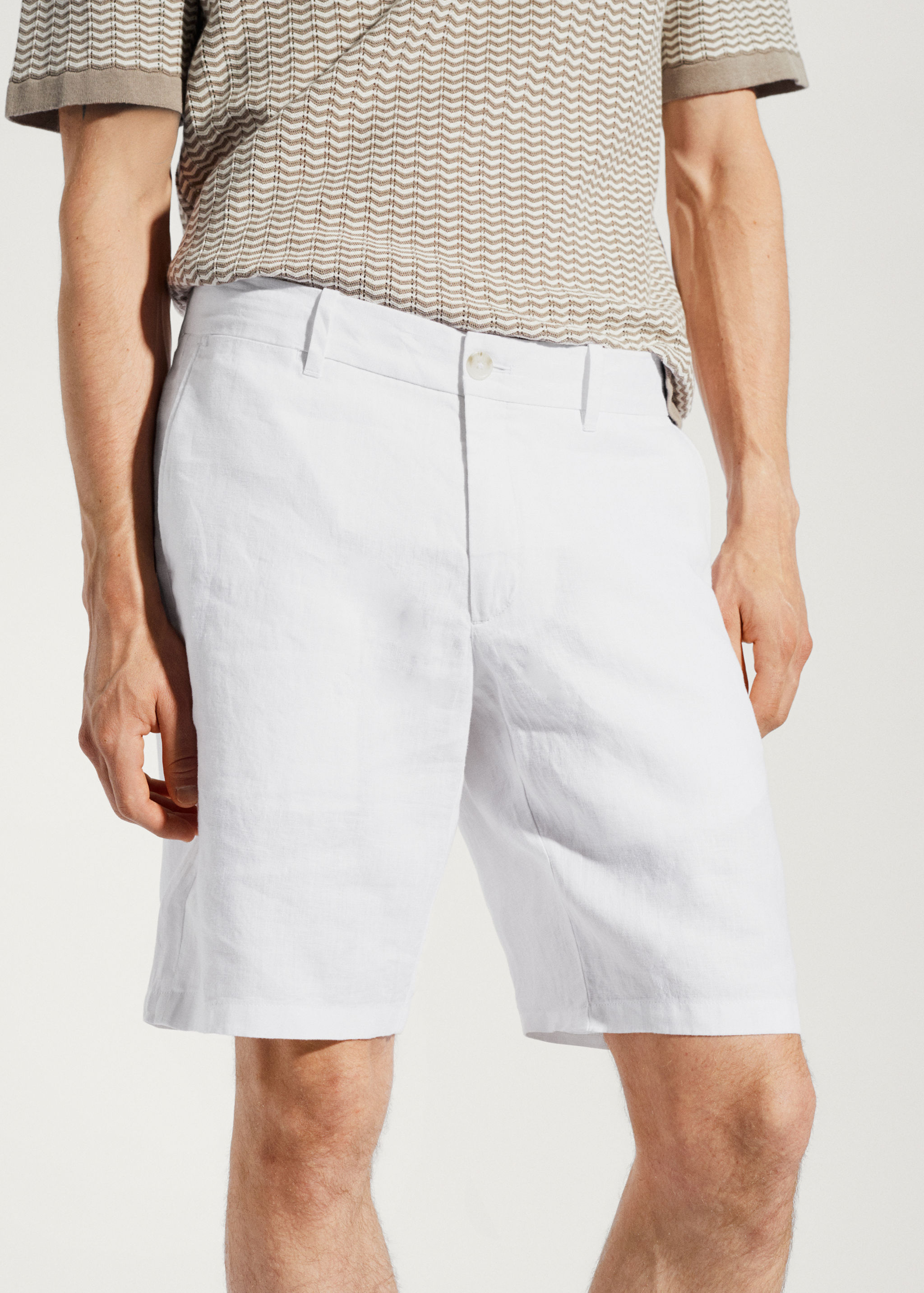 100% linen bermuda shorts - Details of the article 1