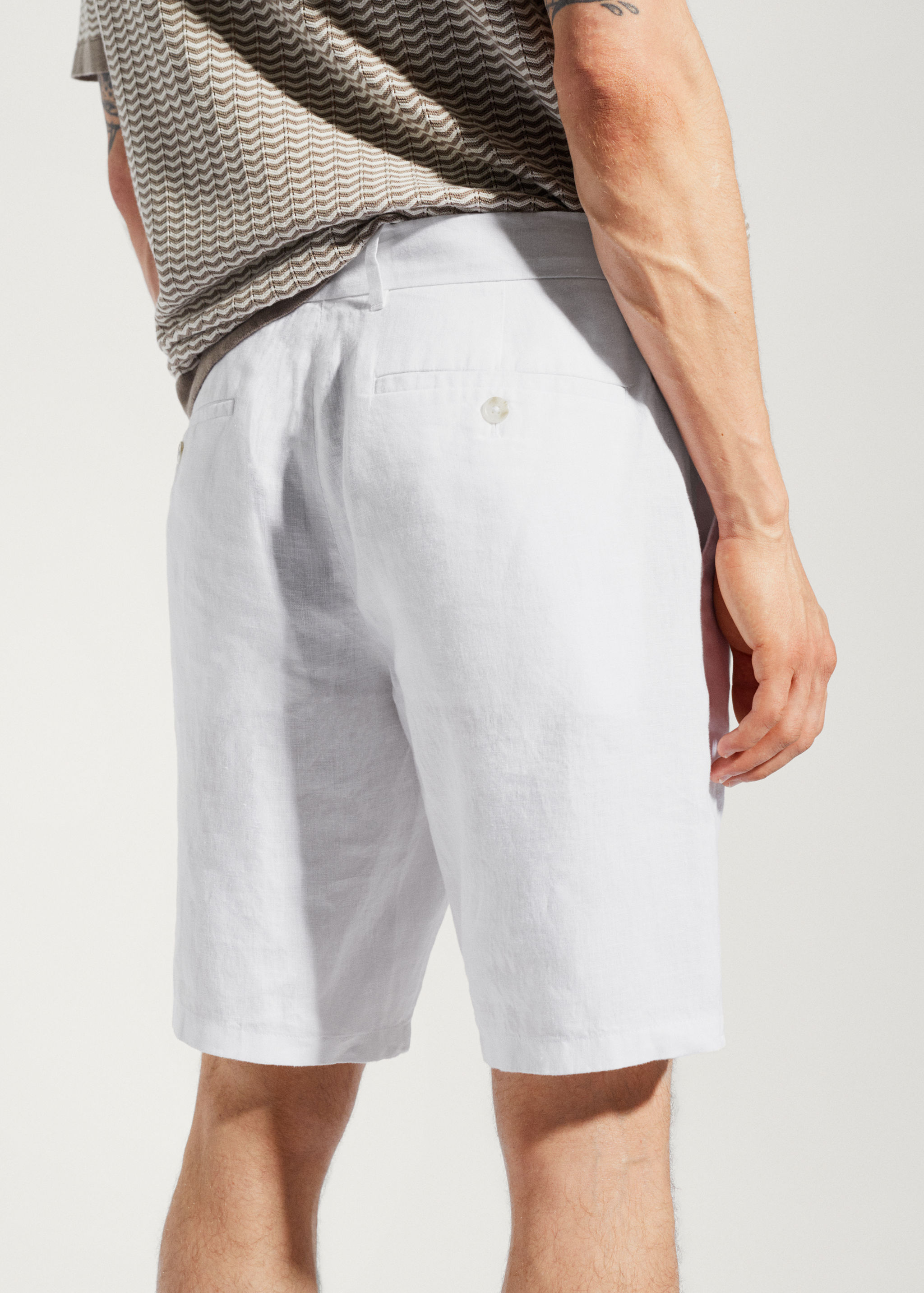 100% linen bermuda shorts - Details of the article 2