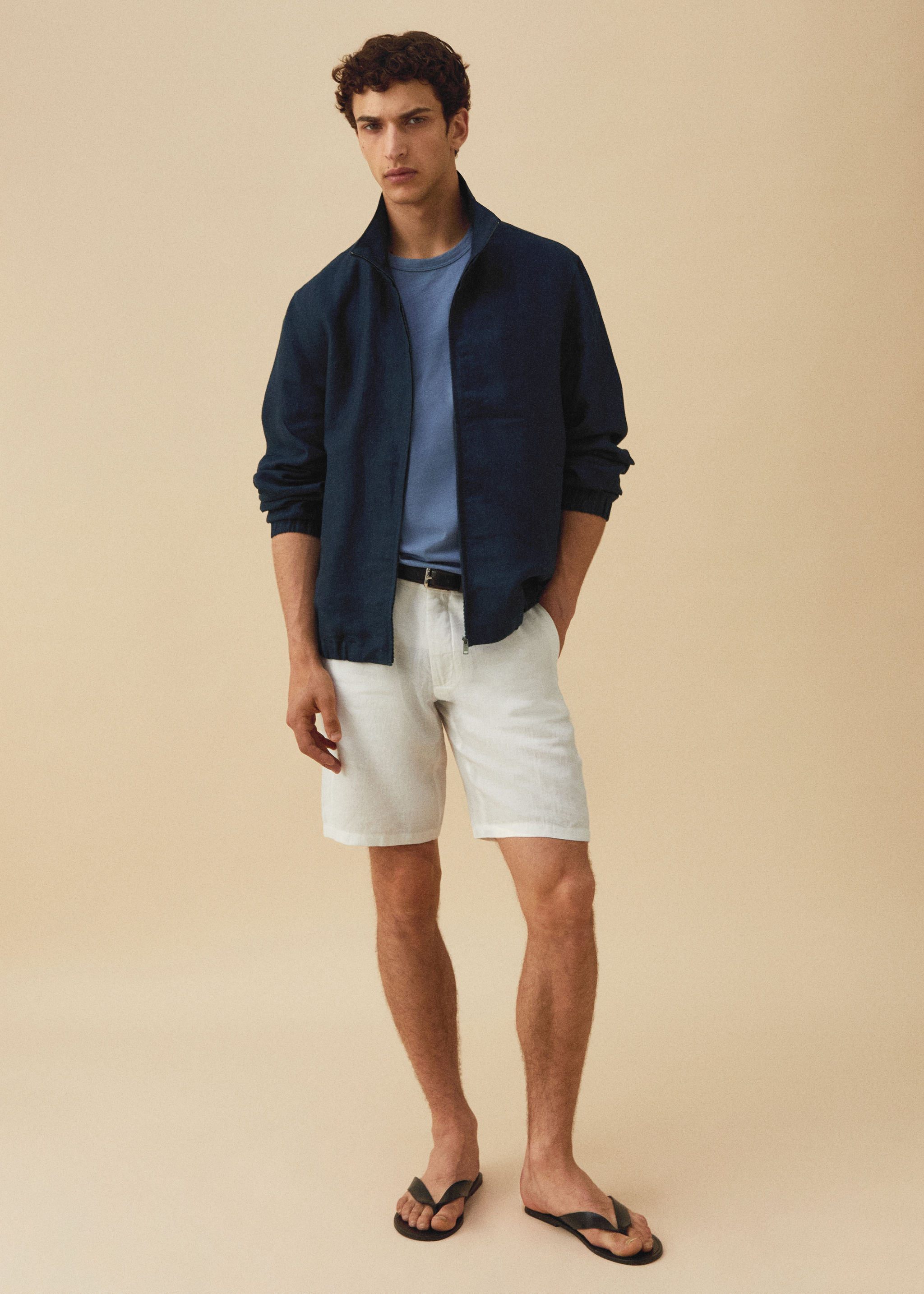 100% linen bermuda shorts - Details of the article 6