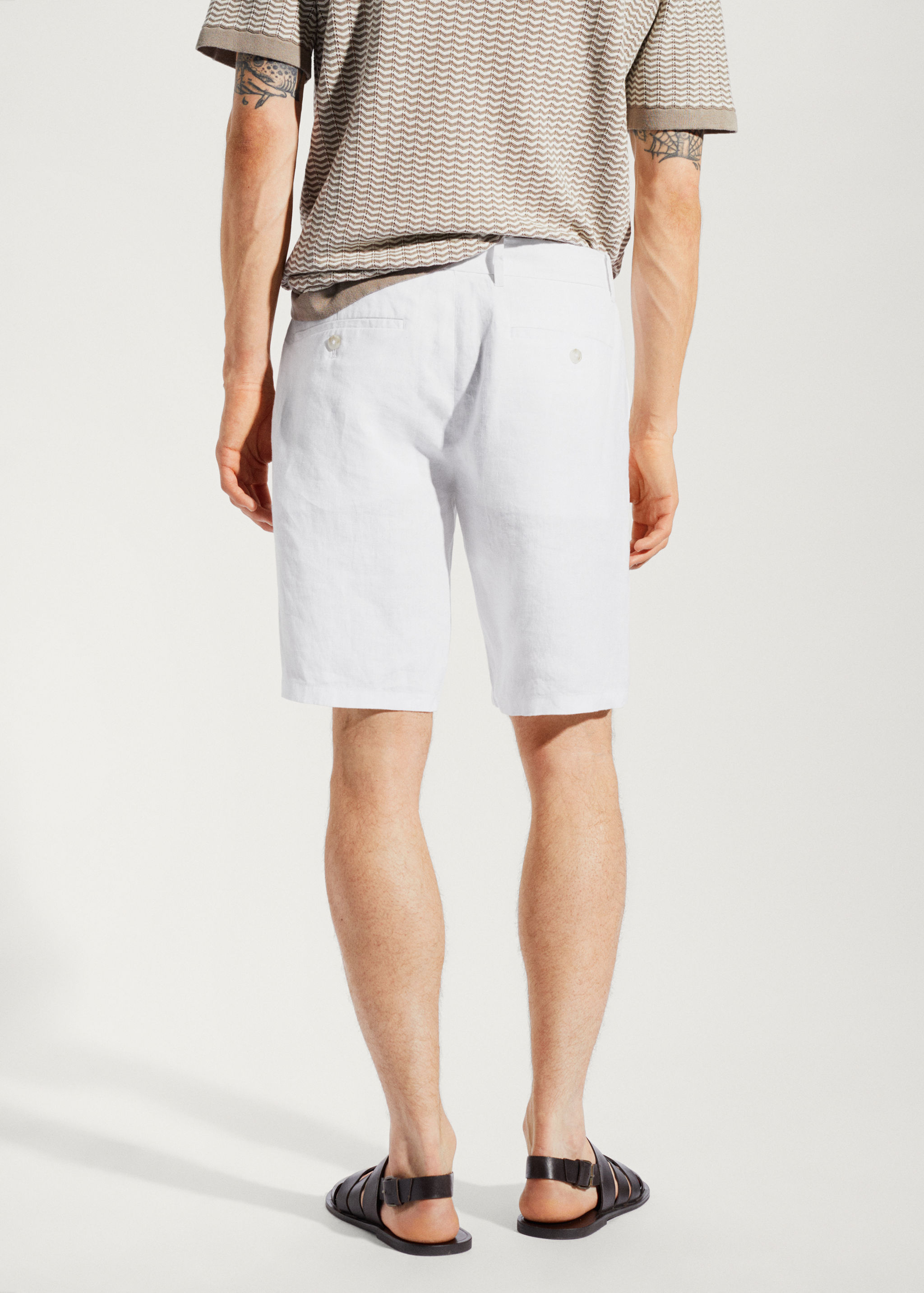 100% linen bermuda shorts - Reverse of the article