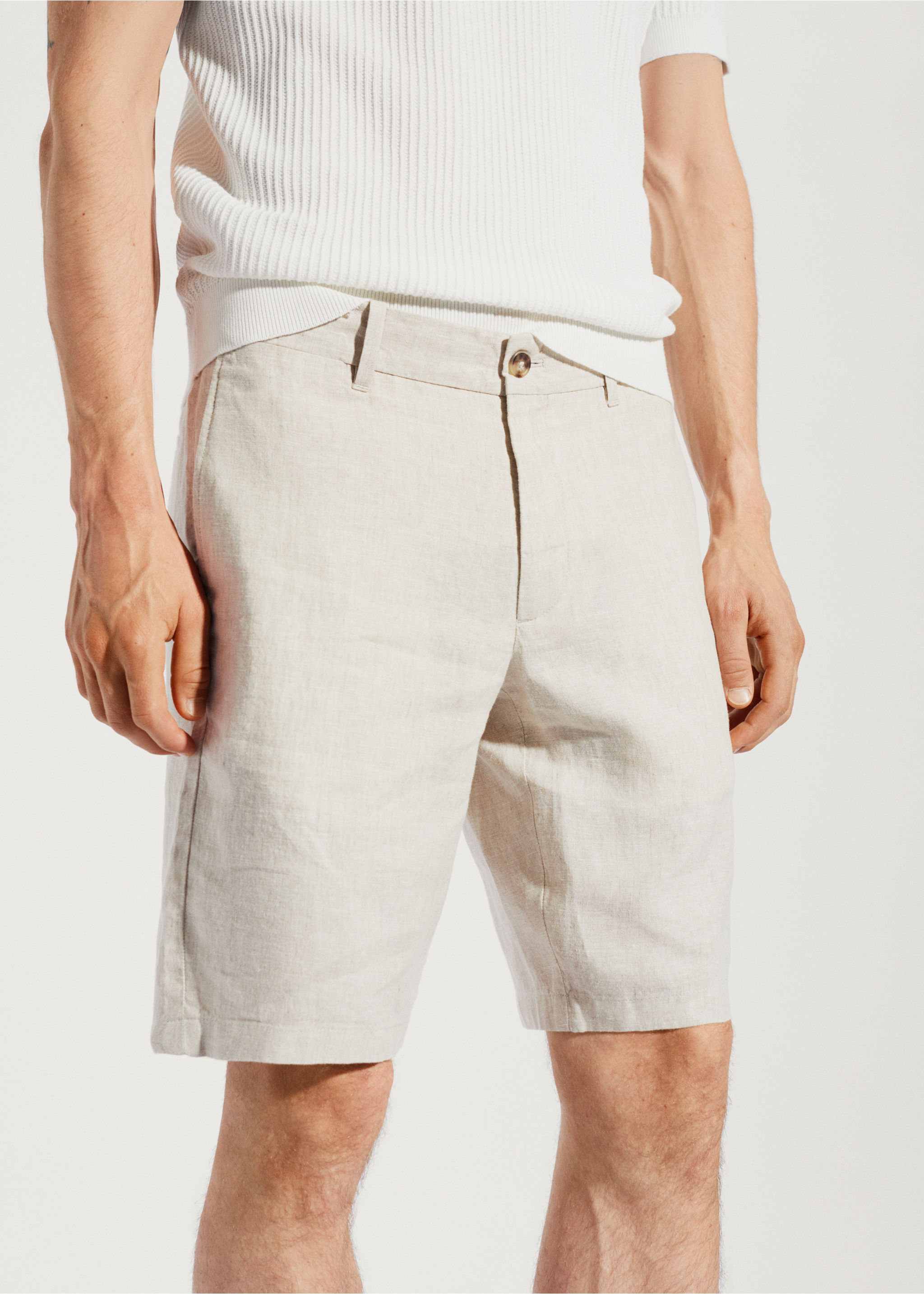 100% linen bermuda shorts - Details of the article 1