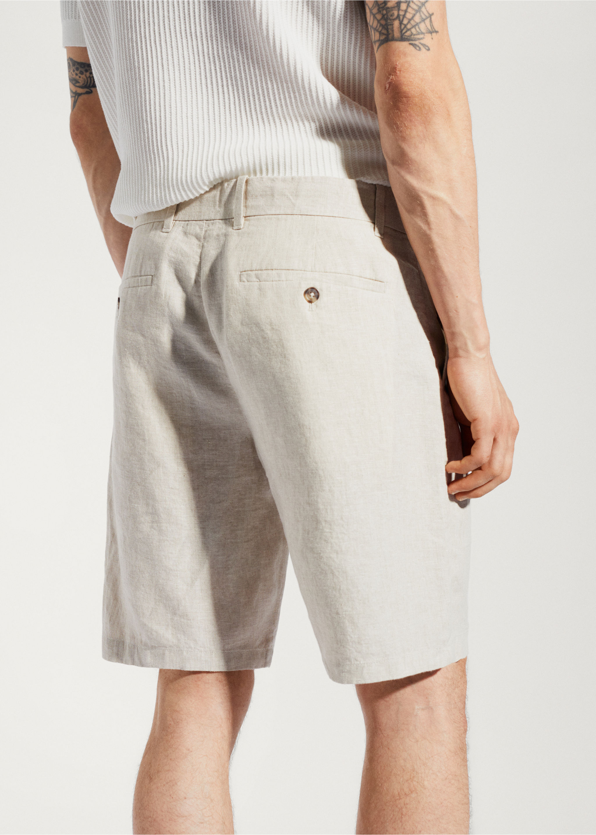 100% linen bermuda shorts - Details of the article 2