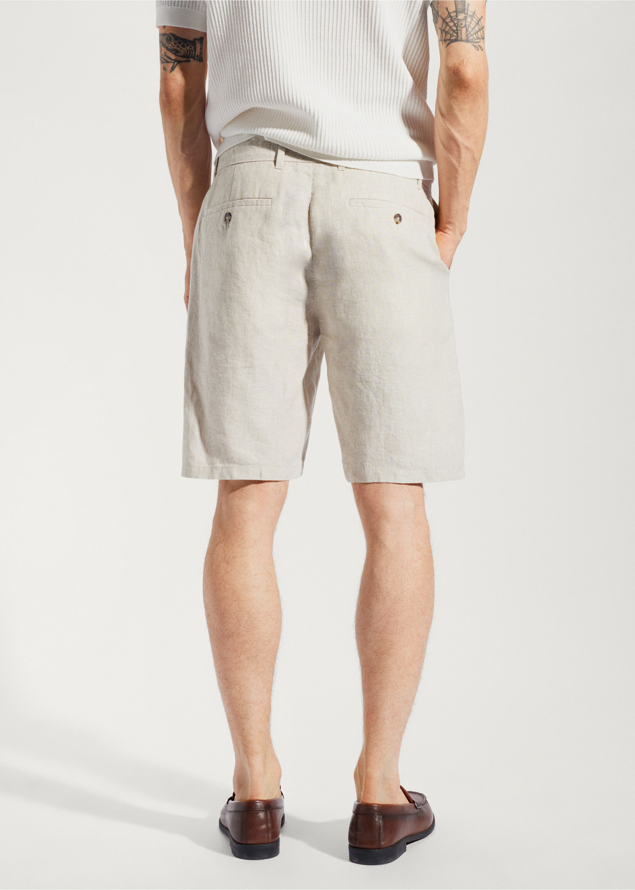 100% linen bermuda shorts - Reverse of the article