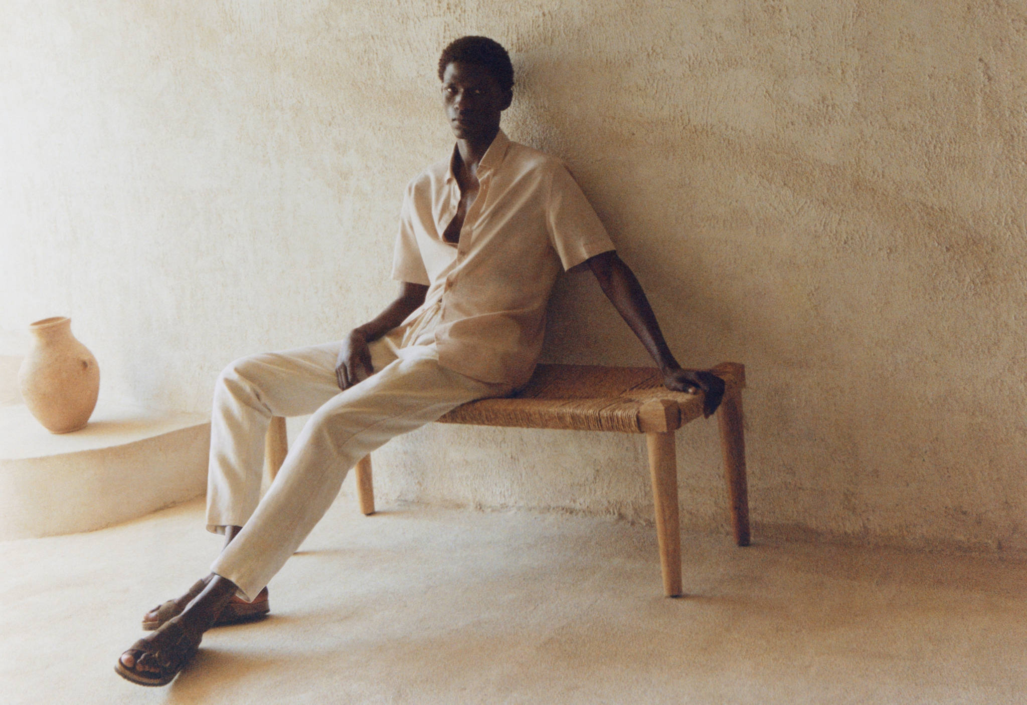 Slim-fit trousers with drawstring - Panoramic plane