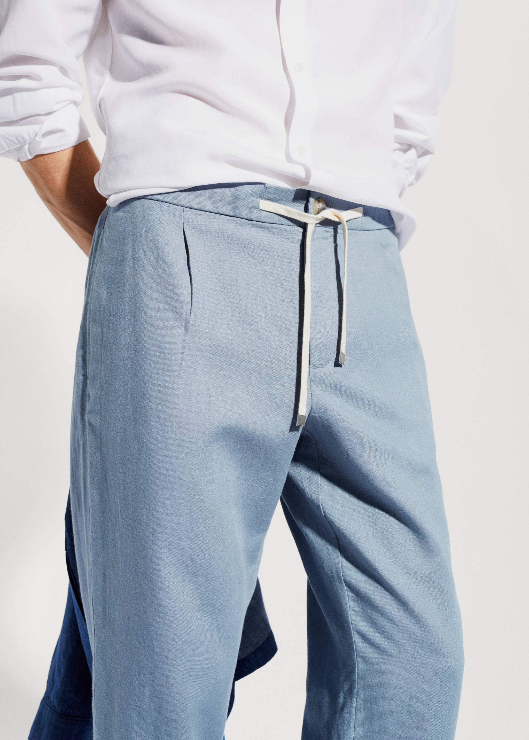 Slim Fit-Leinenhose mit Kordel - Detail des Artikels 1