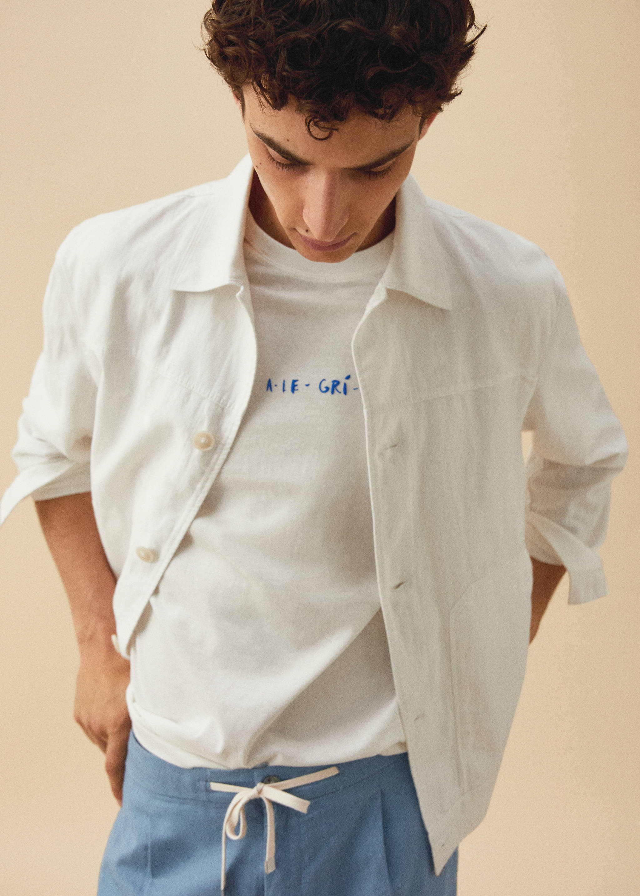 Slim Fit-Leinenhose mit Kordel - Detail des Artikels 5