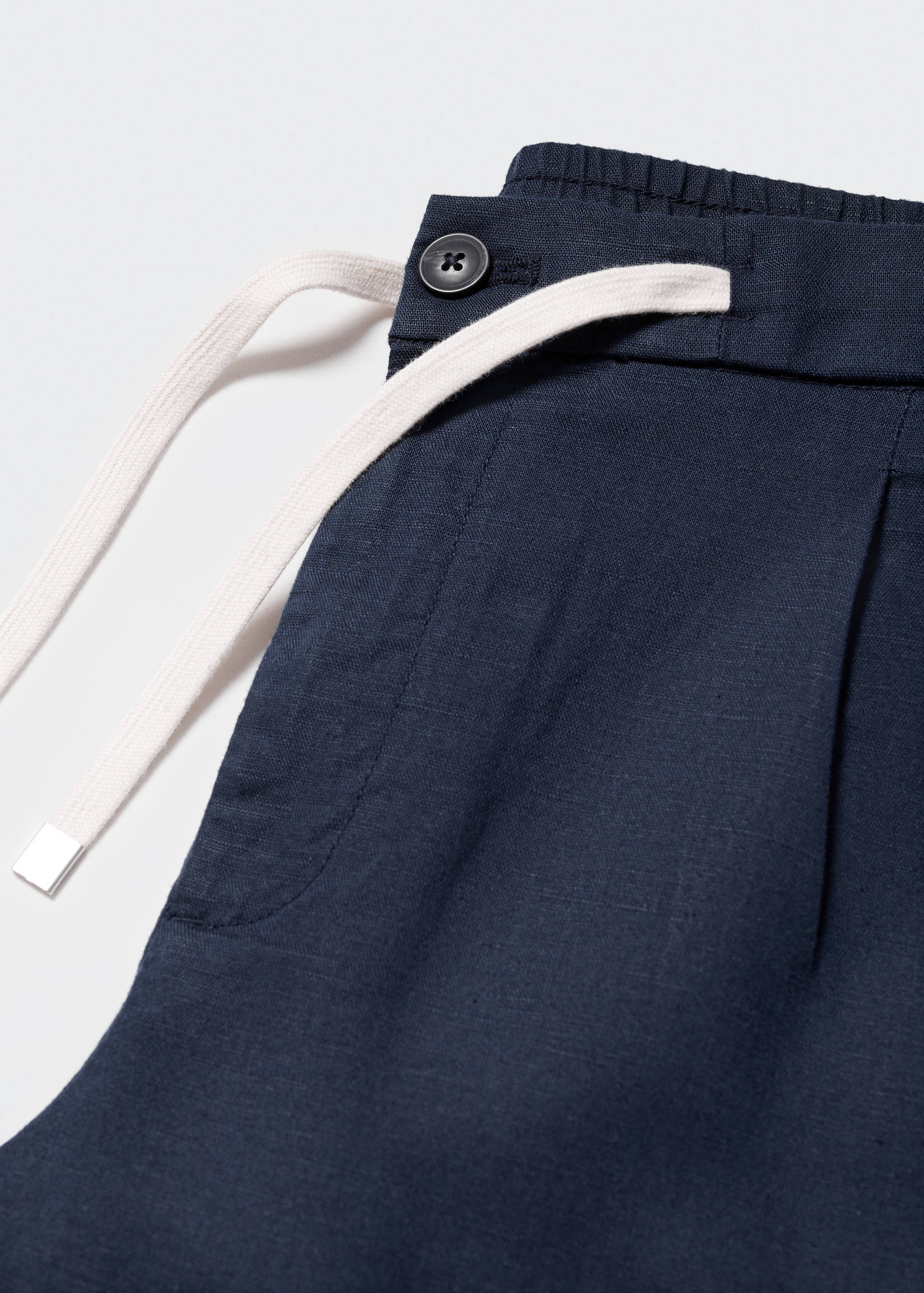 Slim Fit-Leinenhose mit Kordel - Detail des Artikels 8
