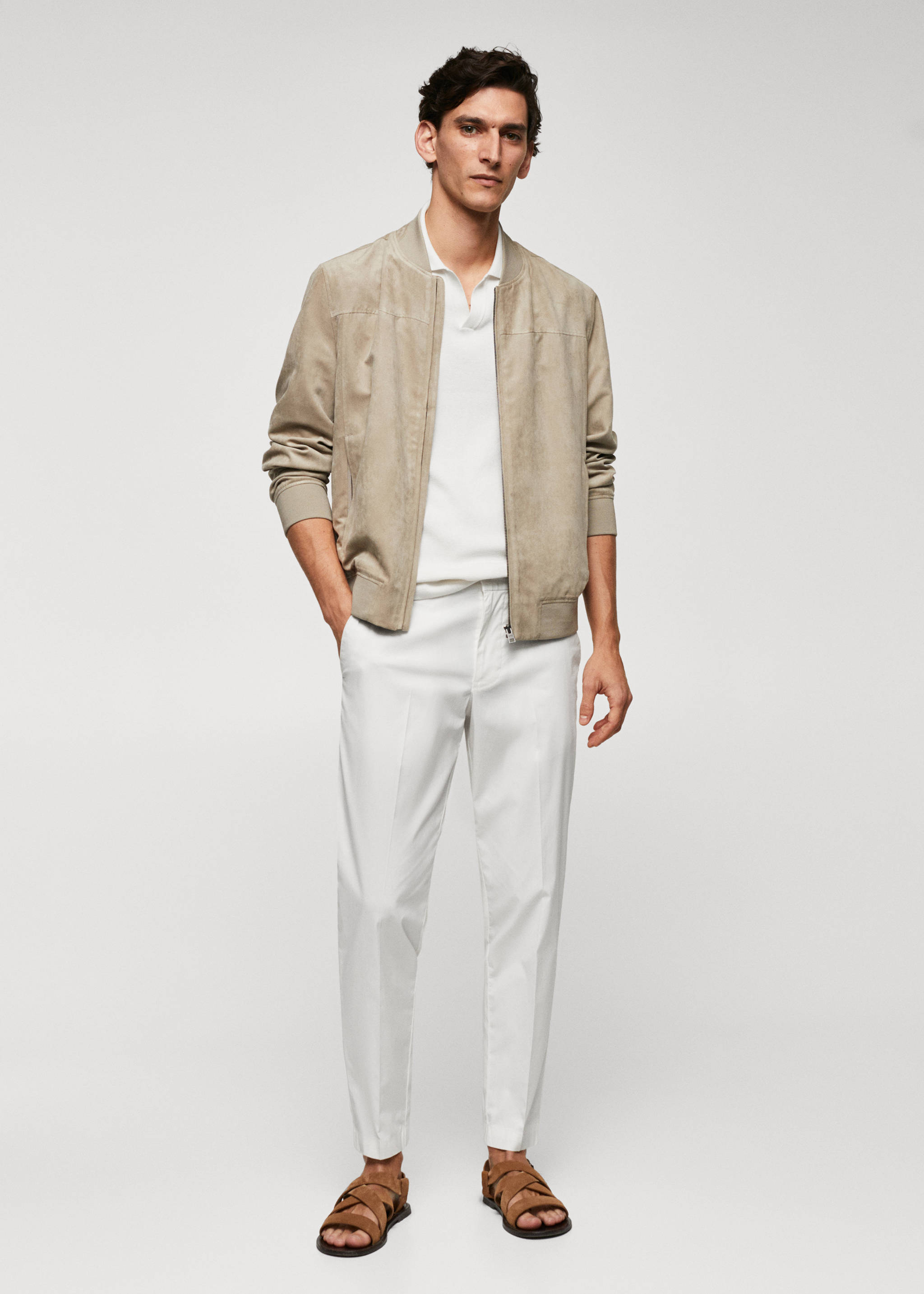 Slim-fit cotton trousers - General plane